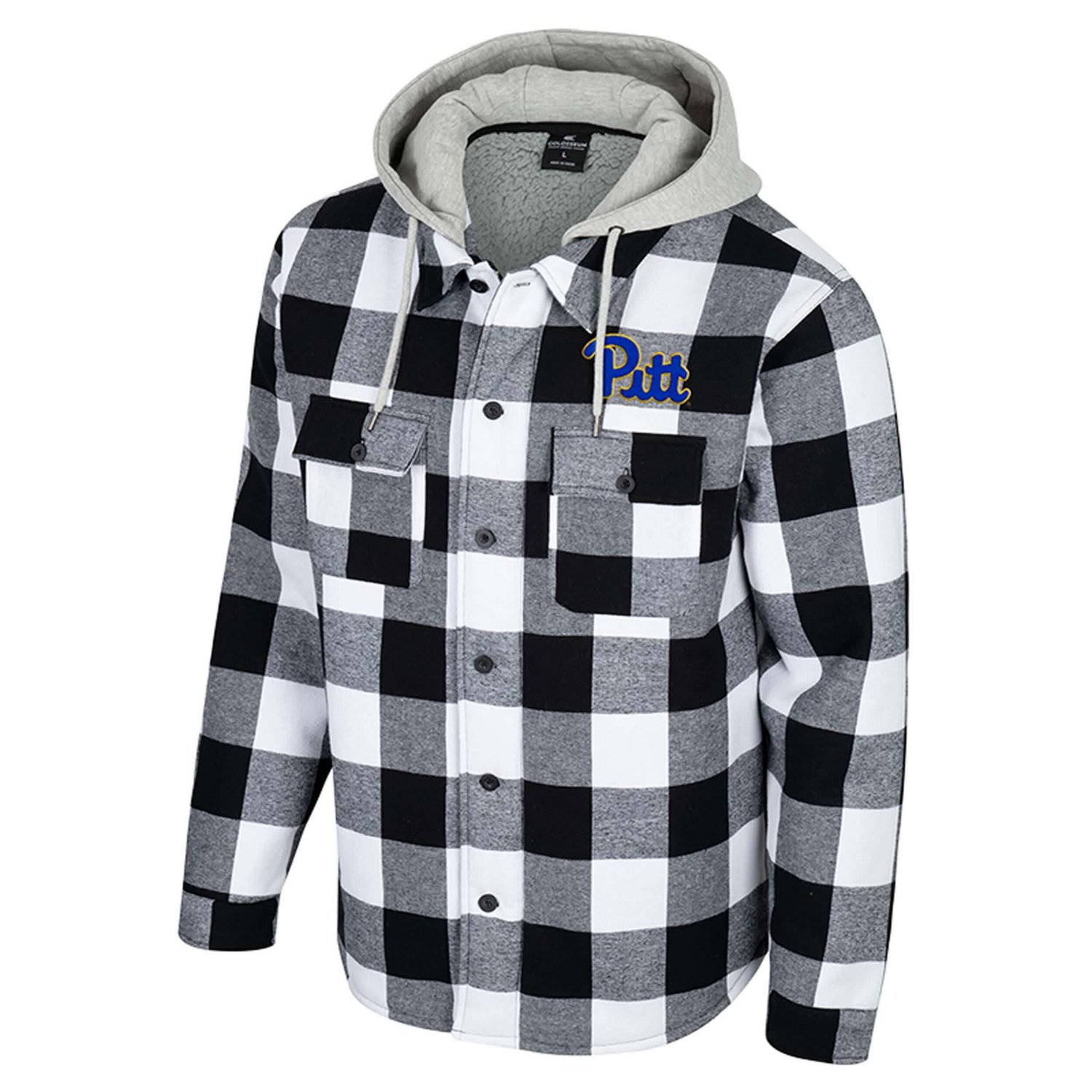 Colosseum White Pitt Panthers Buffalo Plaid Full-Zip Jacket - view number 2