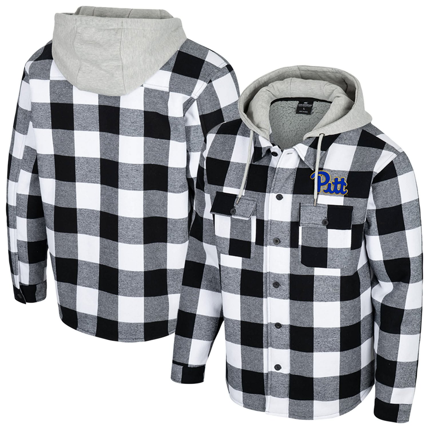 Colosseum White Pitt Panthers Buffalo Plaid Full-Zip Jacket