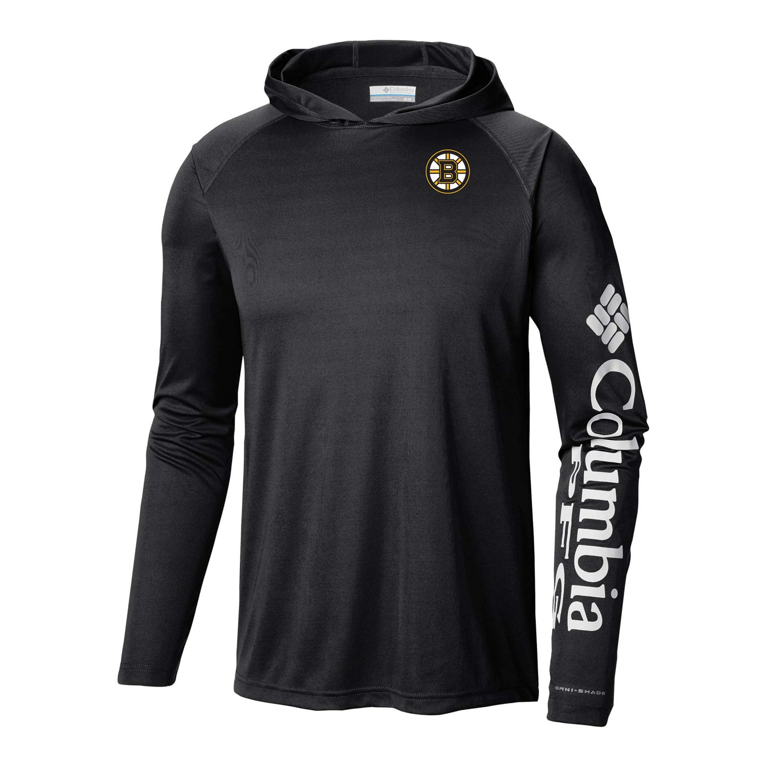 Columbia Boston Bruins Terminal Tackle Omni-Shade Raglan Pullover Hoodie                                                         - view number 2