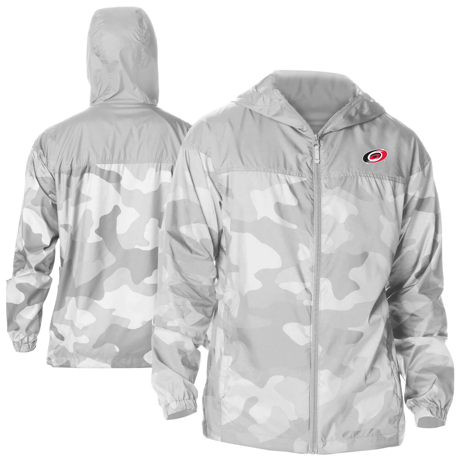 Columbia Carolina Hurricanes Camo Flash Challenger Omni-Shade Full-Zip Hoodie Windbreaker Jacket - view number 1