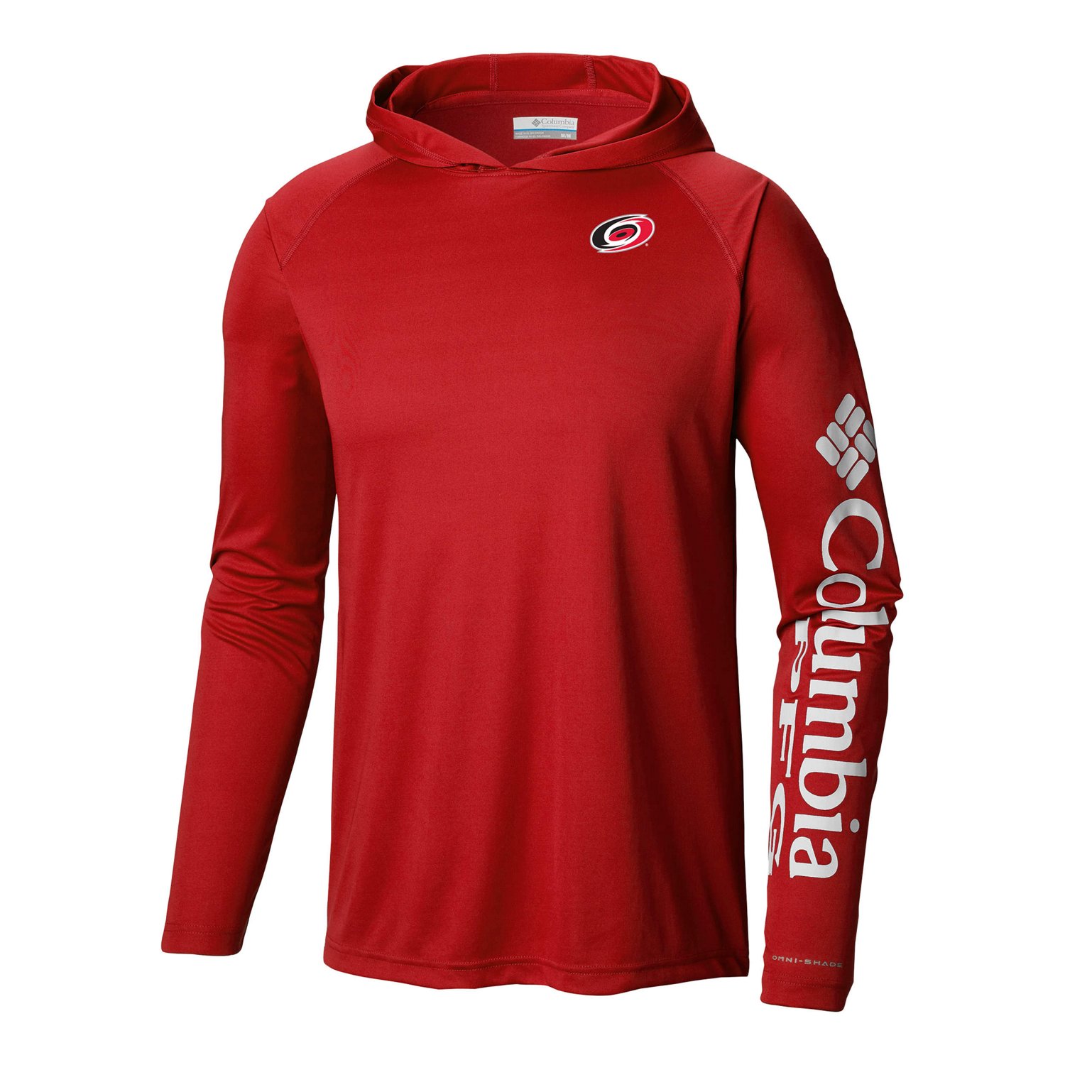 Columbia Carolina Hurricanes Terminal Tackle Omni-Shade Raglan Pullover Hoodie                                                   - view number 2