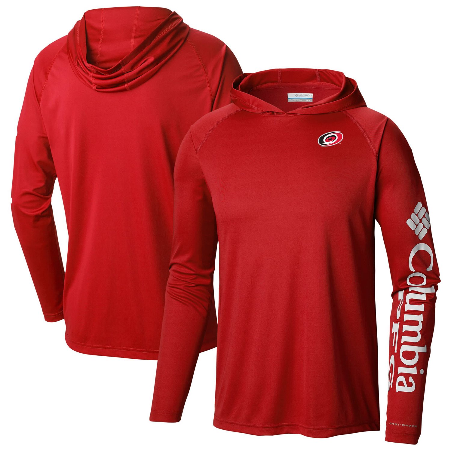 Columbia Carolina Hurricanes Terminal Tackle Omni-Shade Raglan Pullover Hoodie                                                   - view number 1