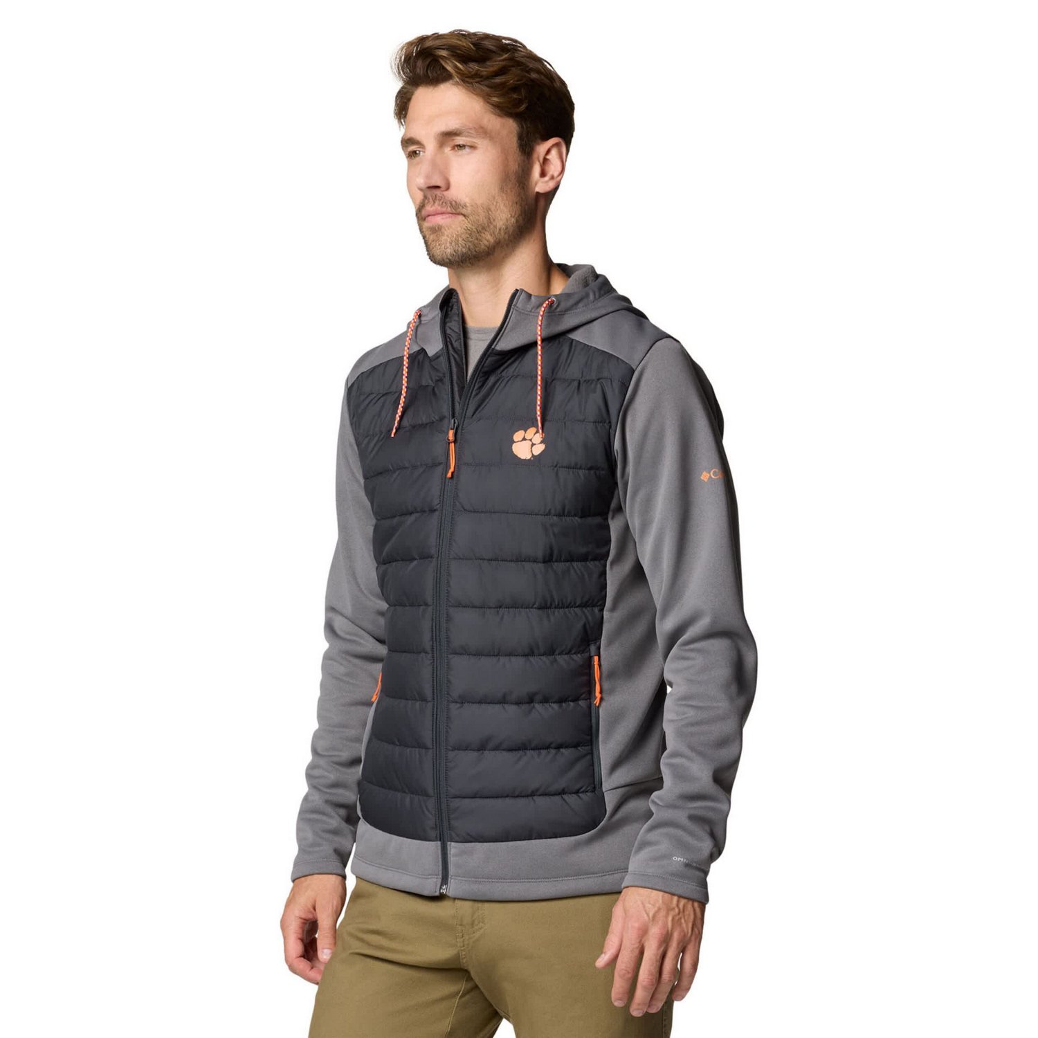 Columbia Clemson Tigers Out-Shield Hybrid Full-Zip Hoodie Jacket                                                                 - view number 4