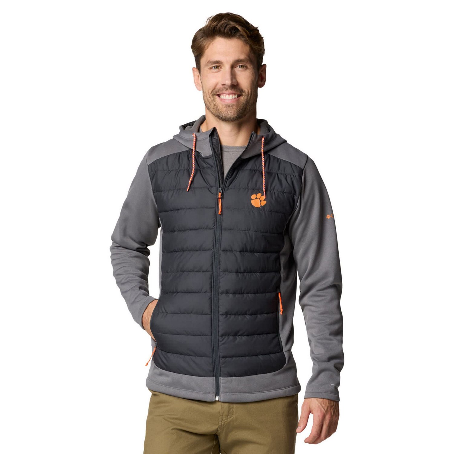 Columbia Clemson Tigers Out-Shield Hybrid Full-Zip Hoodie Jacket                                                                 - view number 1