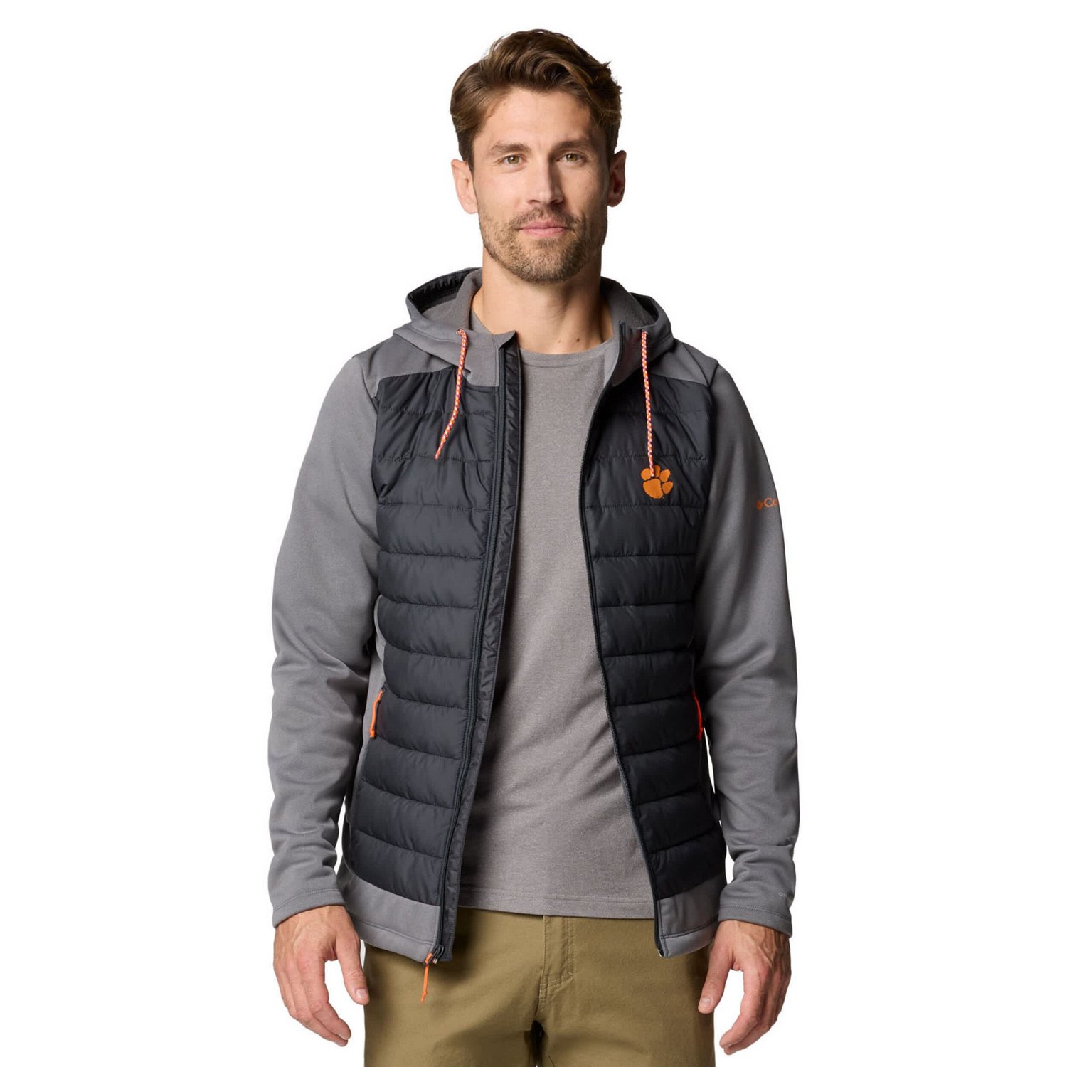 Columbia Clemson Tigers Out-Shield Hybrid Full-Zip Hoodie Jacket                                                                 - view number 3