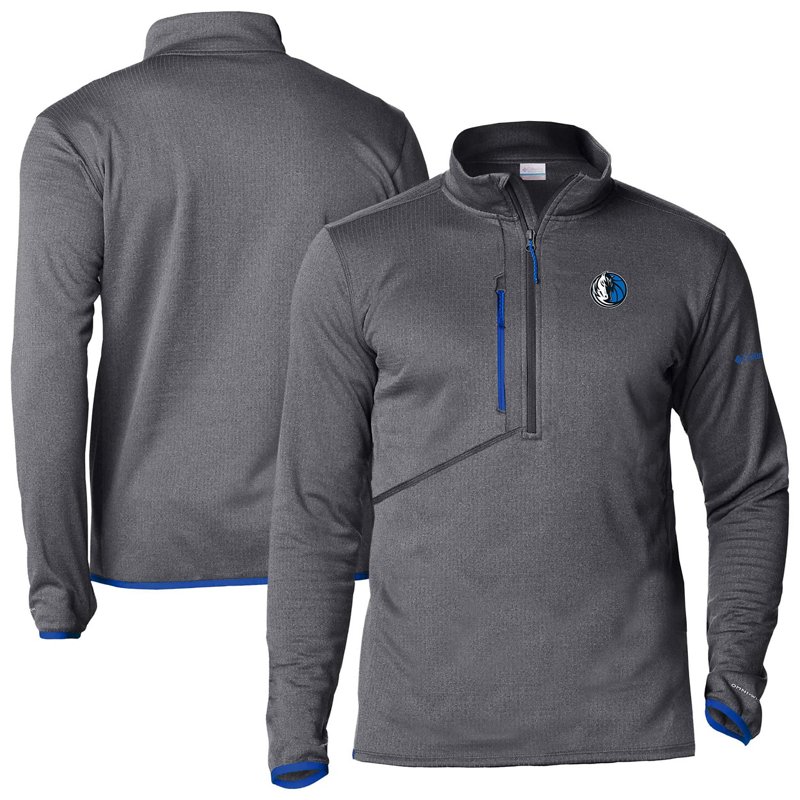 Men's Columbia  Gray Dallas Mavericks Park View Half-Zip Top