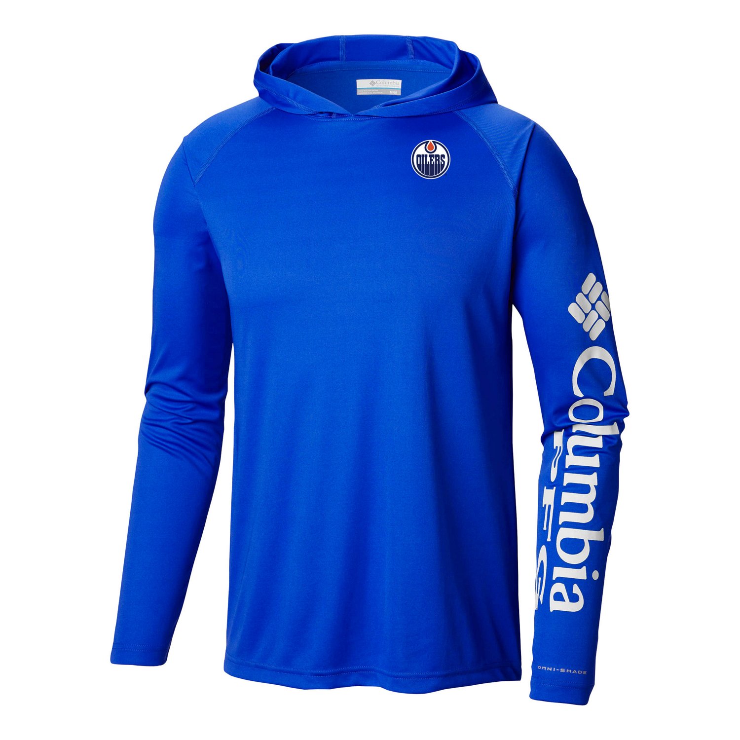 Columbia Edmonton Oilers Terminal Tackle Omni-Shade Raglan Pullover Hoodie                                                       - view number 2