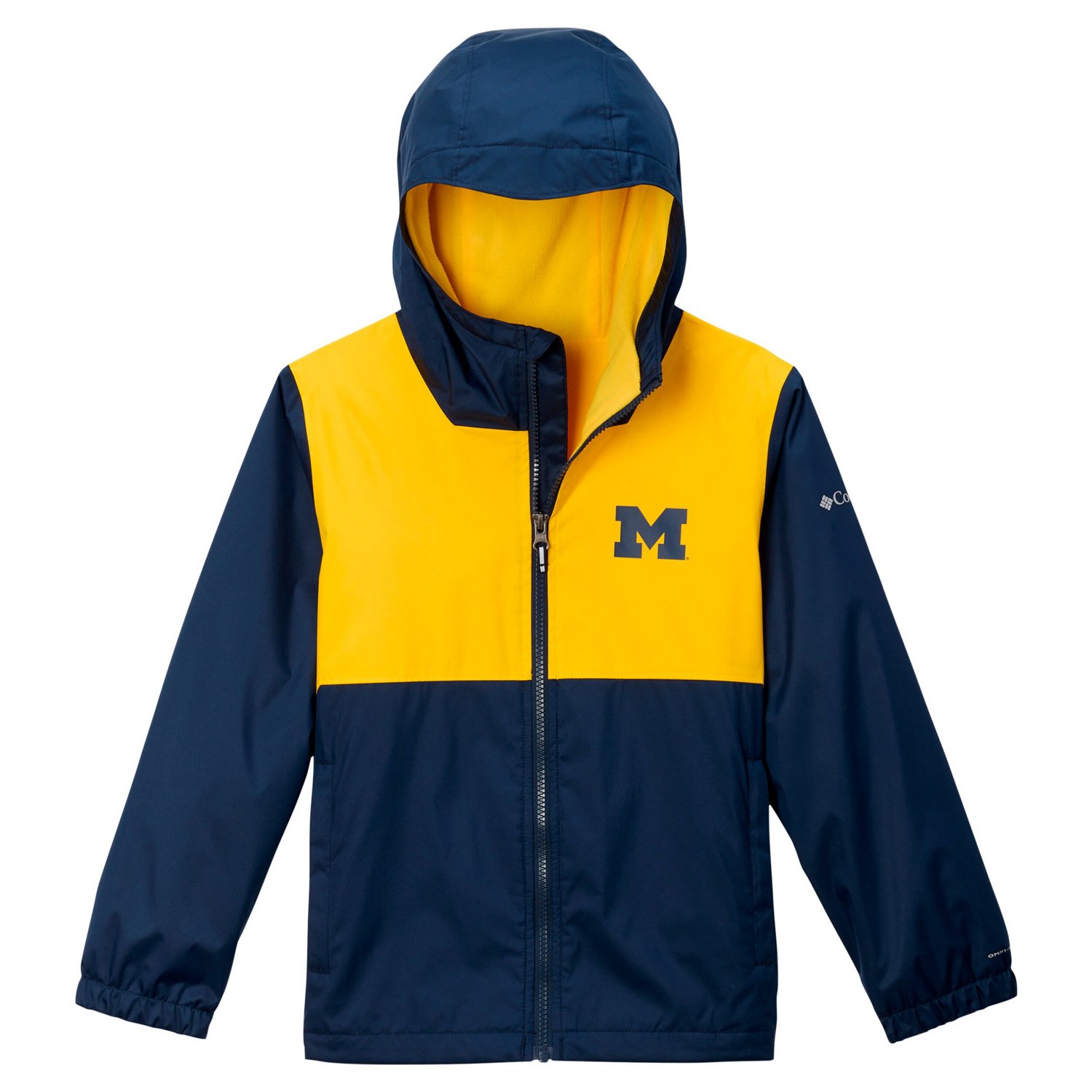 Columbia Michigan Wolverines Rainy Fields Lined Omni-Tech Full-Zip Hoodie Jacket - view number 2