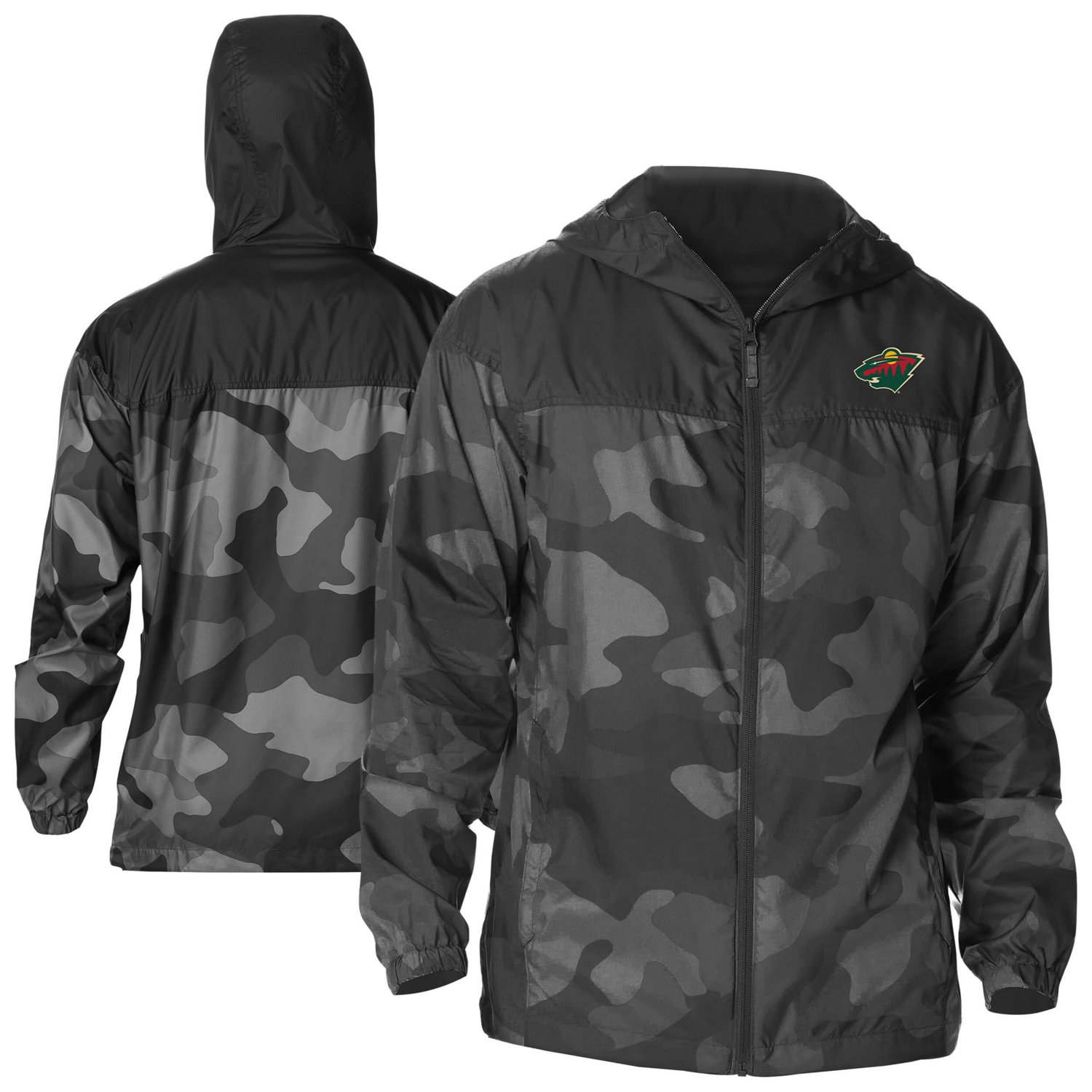 Columbia Minnesota Wild Camo Flash Challenger Omni-Shade Full-Zip Hoodie Windbreaker Jacket                                      - view number 1