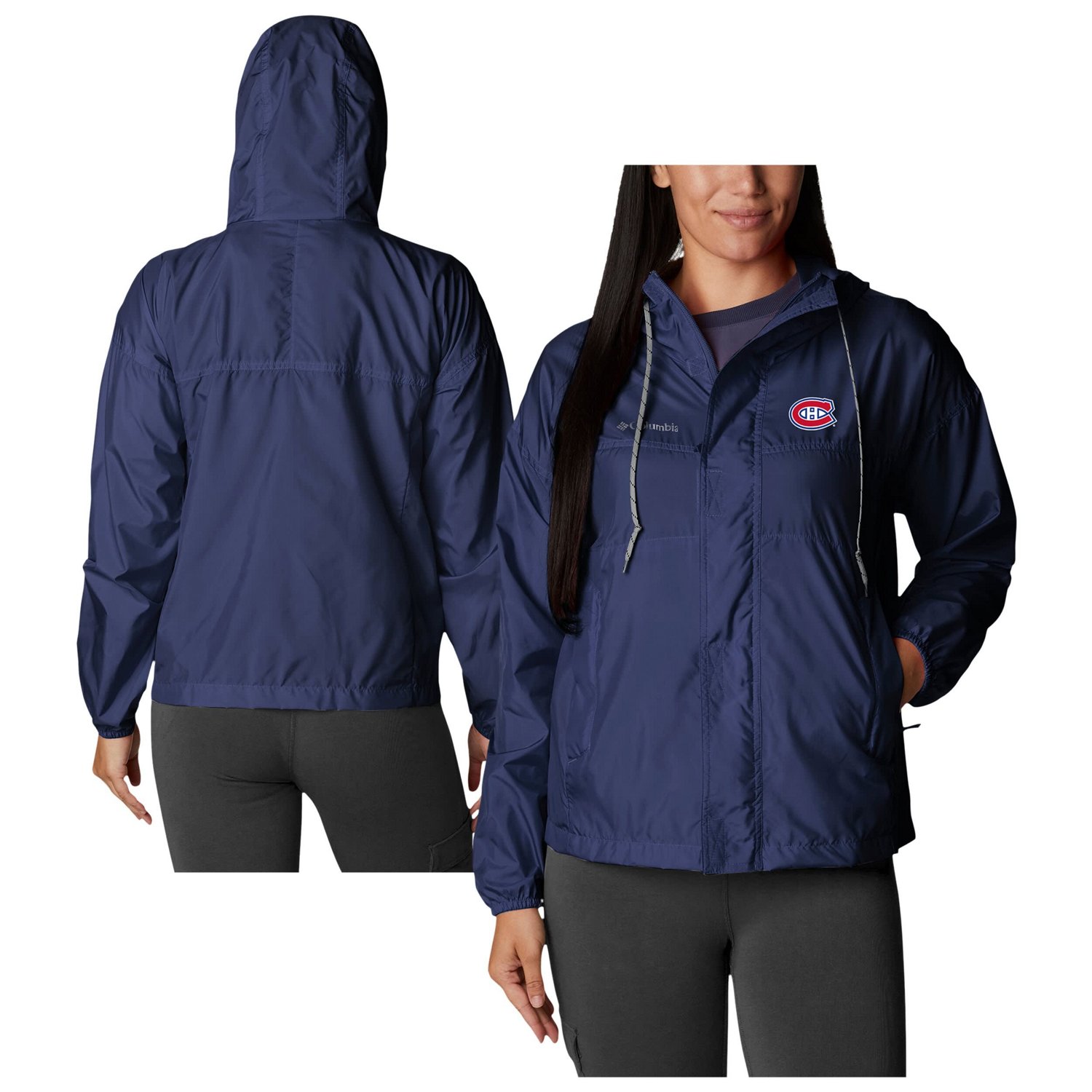 Columbia Montreal Canadiens Flash Challenger Omni-Wick Hoodie Full-Zip Windbreaker                                               - view number 1