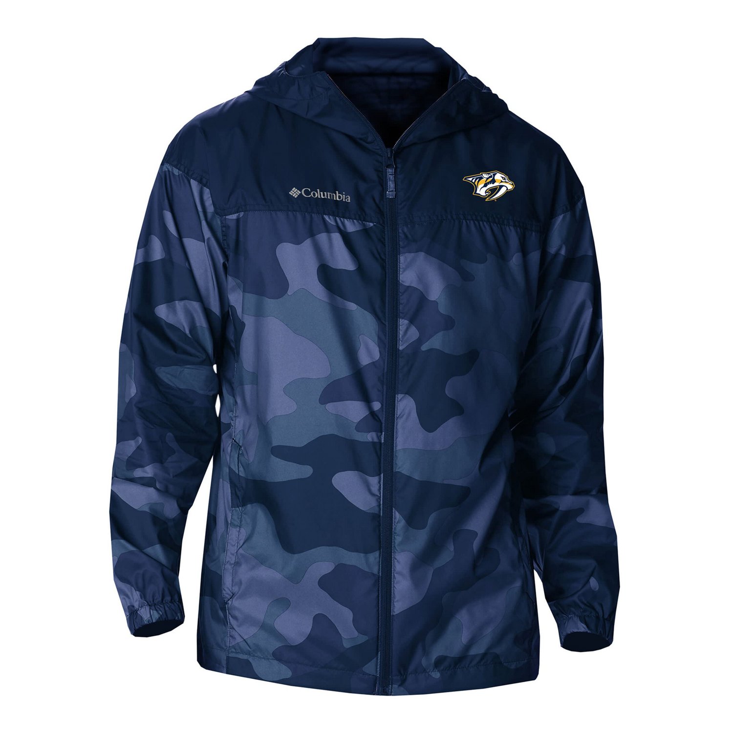 Columbia Nashville Predators Camo Flash Challenger Omni-Shade Full-Zip Hoodie Windbreaker Jacket - view number 2