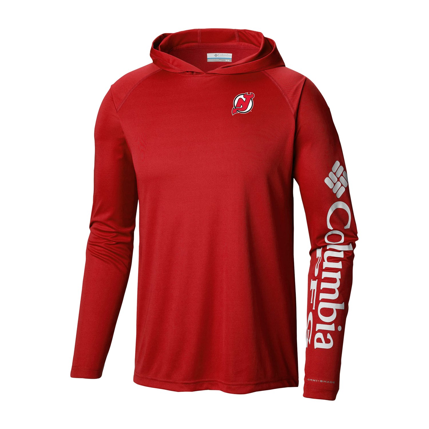 Columbia New Jersey Devils Terminal Tackle Omni-Shade Raglan Pullover Hoodie - view number 2