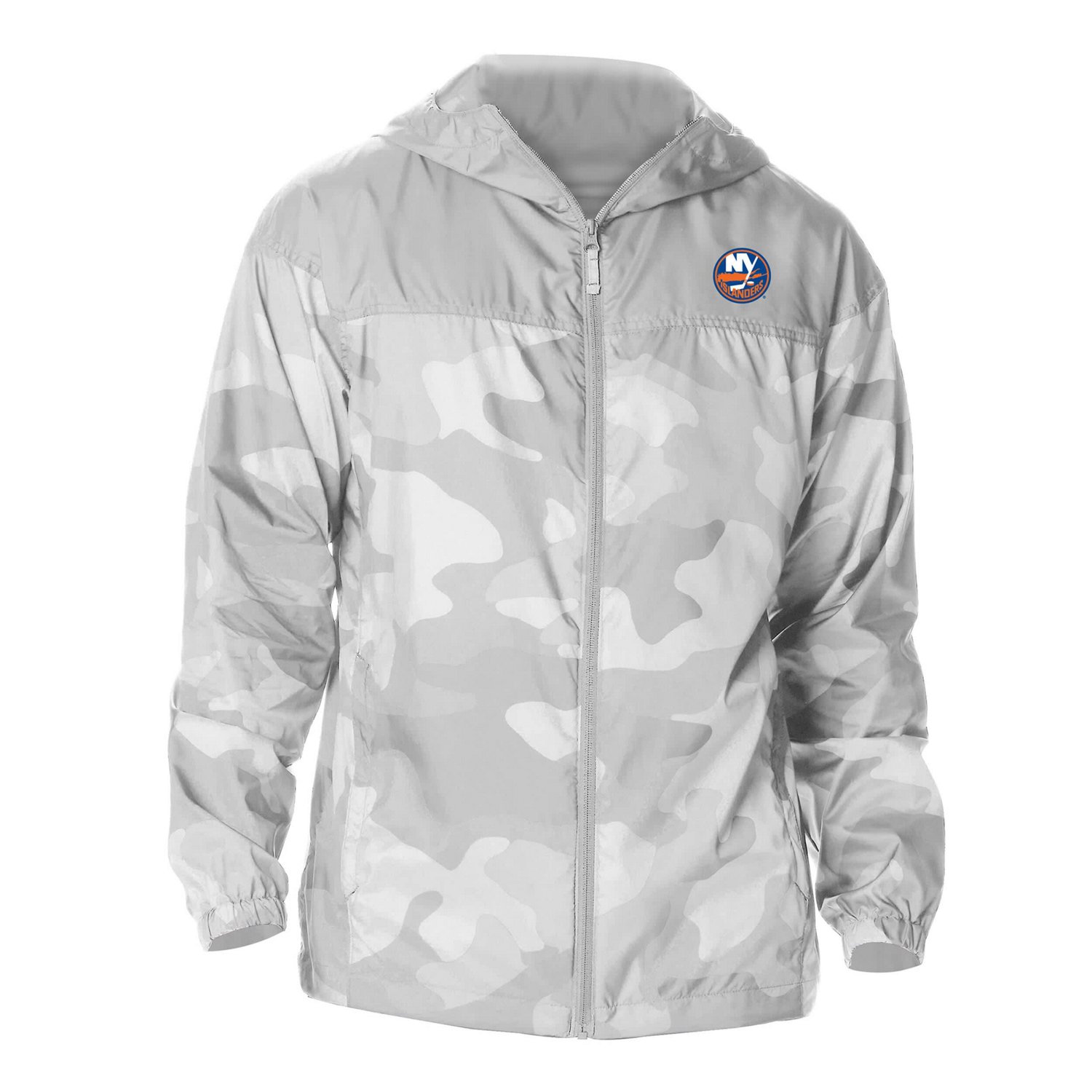 Columbia New York Islanders Camo Flash Challenger Omni-Shade Full-Zip Hoodie Windbreaker Jacket - view number 2