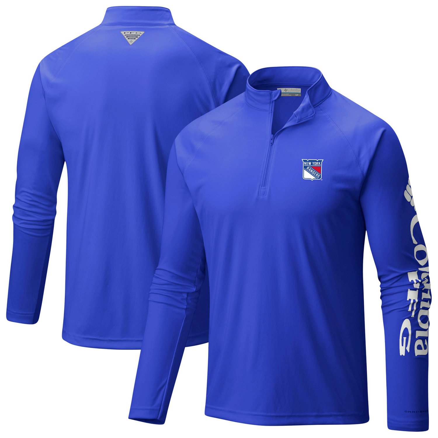 Columbia New York Rangers Terminal Tackle Omni-Wick Raglan Quarter-Zip Top