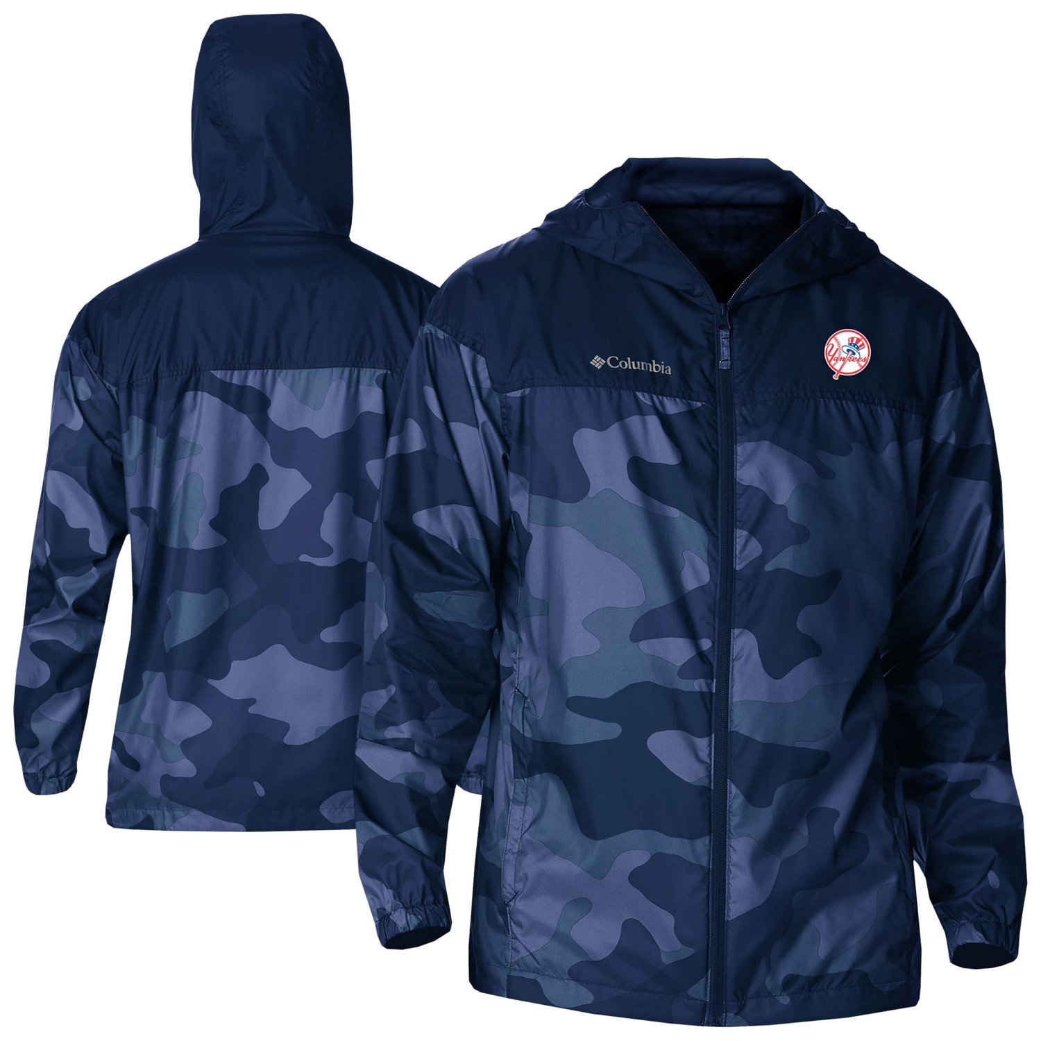 Columbia New York Yankees Camo Flash Challenger Full-Zip Windbreaker Jacket                                                      - view number 1