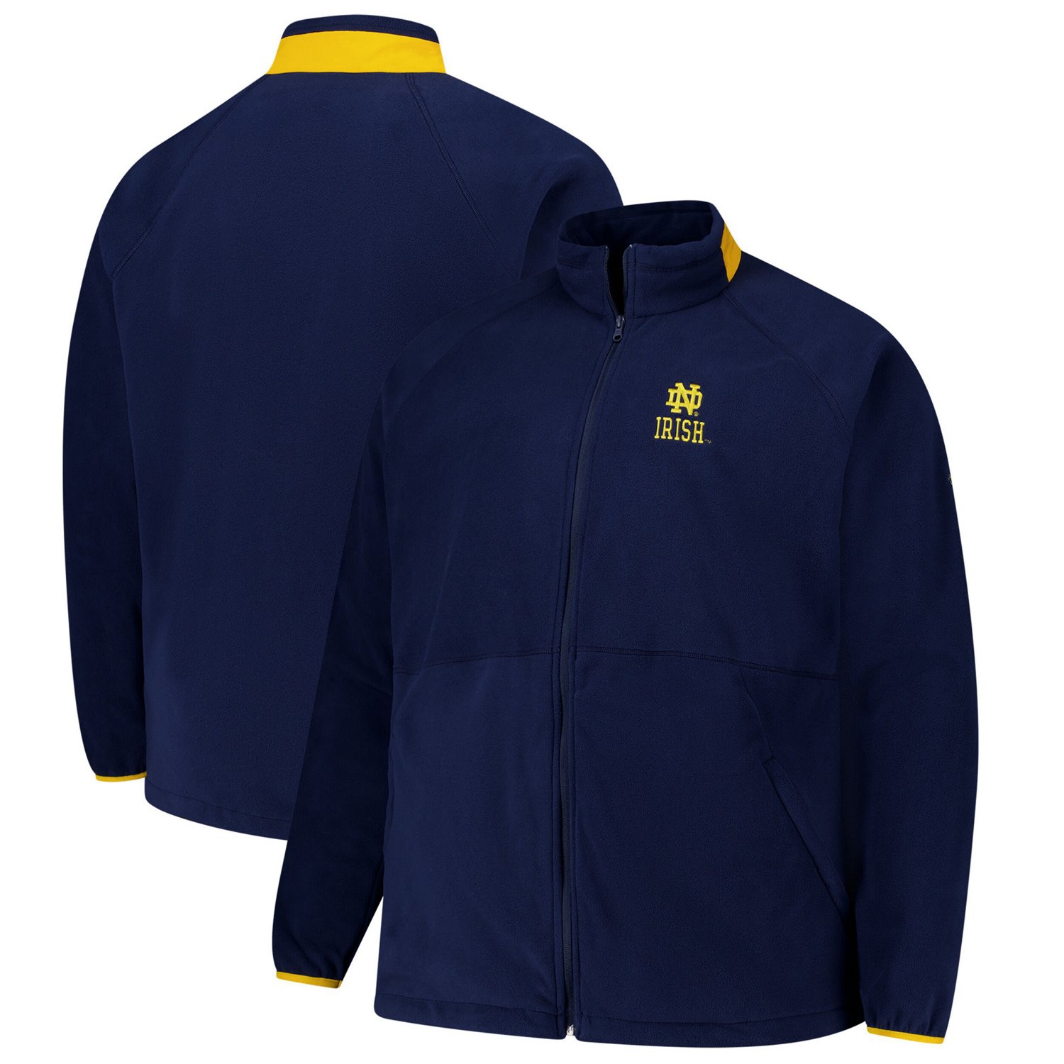 Columbia Notre Dame Fighting Irish Big  Tall Flanker IV Fleece Raglan Full-Zip Jacket