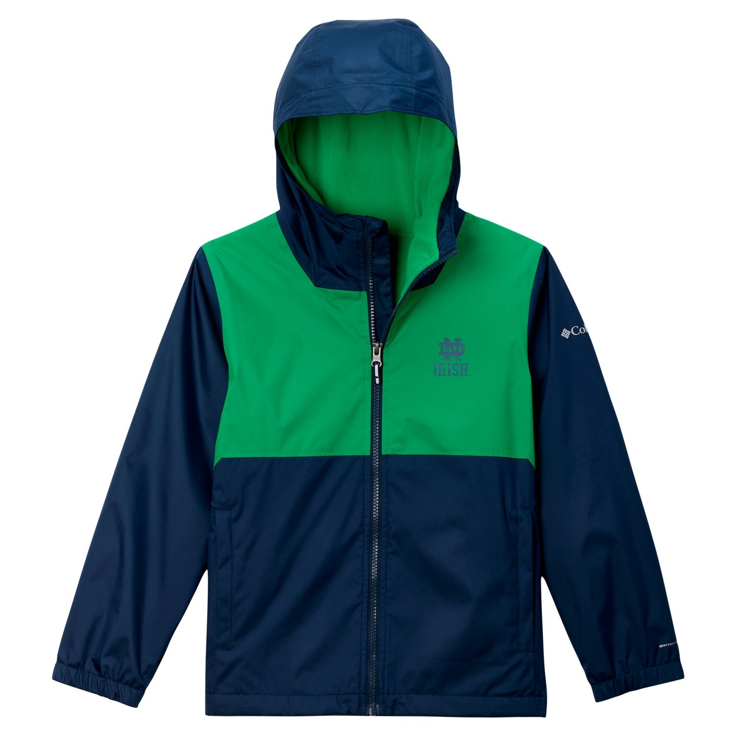 Columbia Notre Dame Fighting Irish Rainy Fields Lined Omni-Tech Full-Zip Hoodie Jacket
