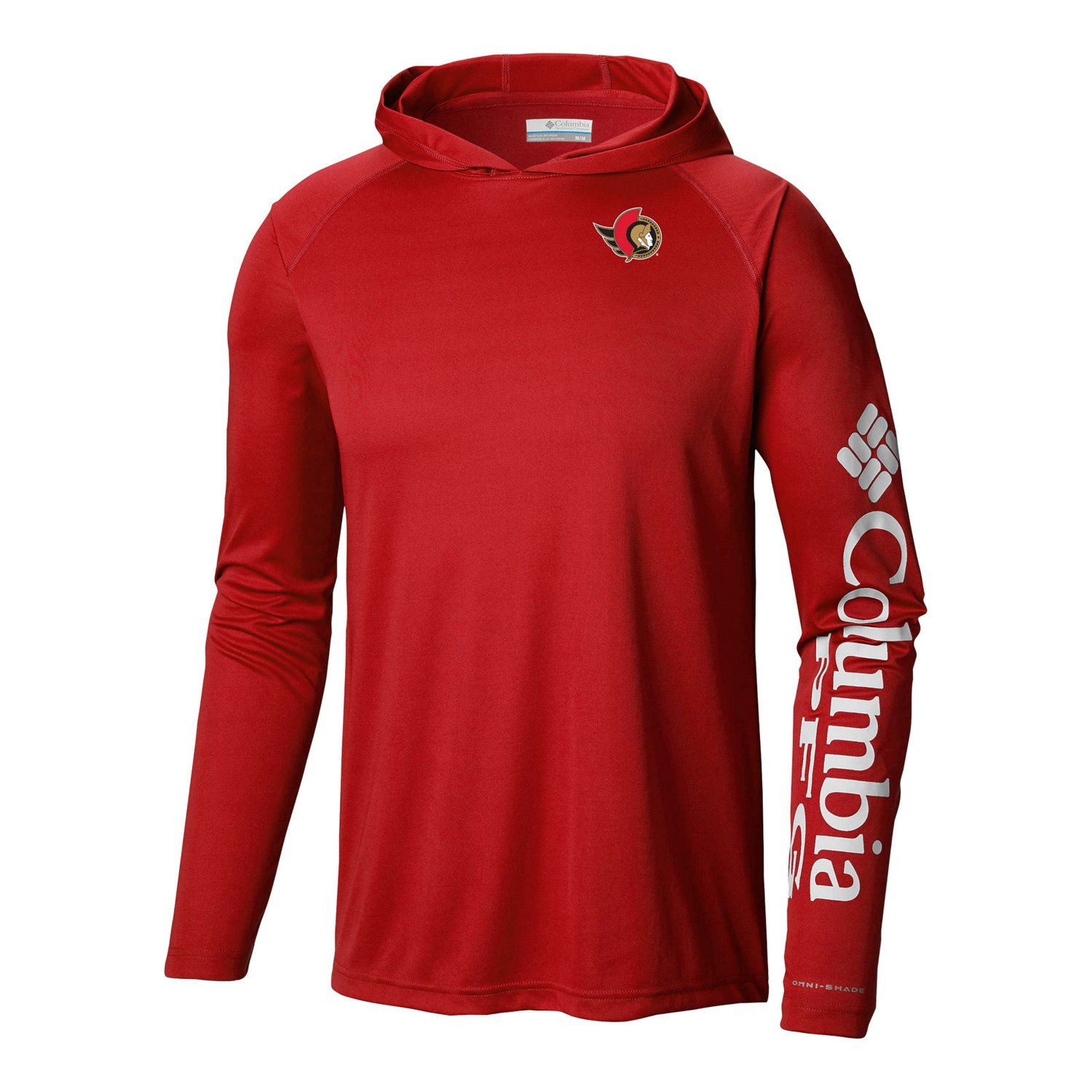 Columbia Ottawa Senators Terminal Tackle Omni-Shade Raglan Pullover Hoodie - view number 2