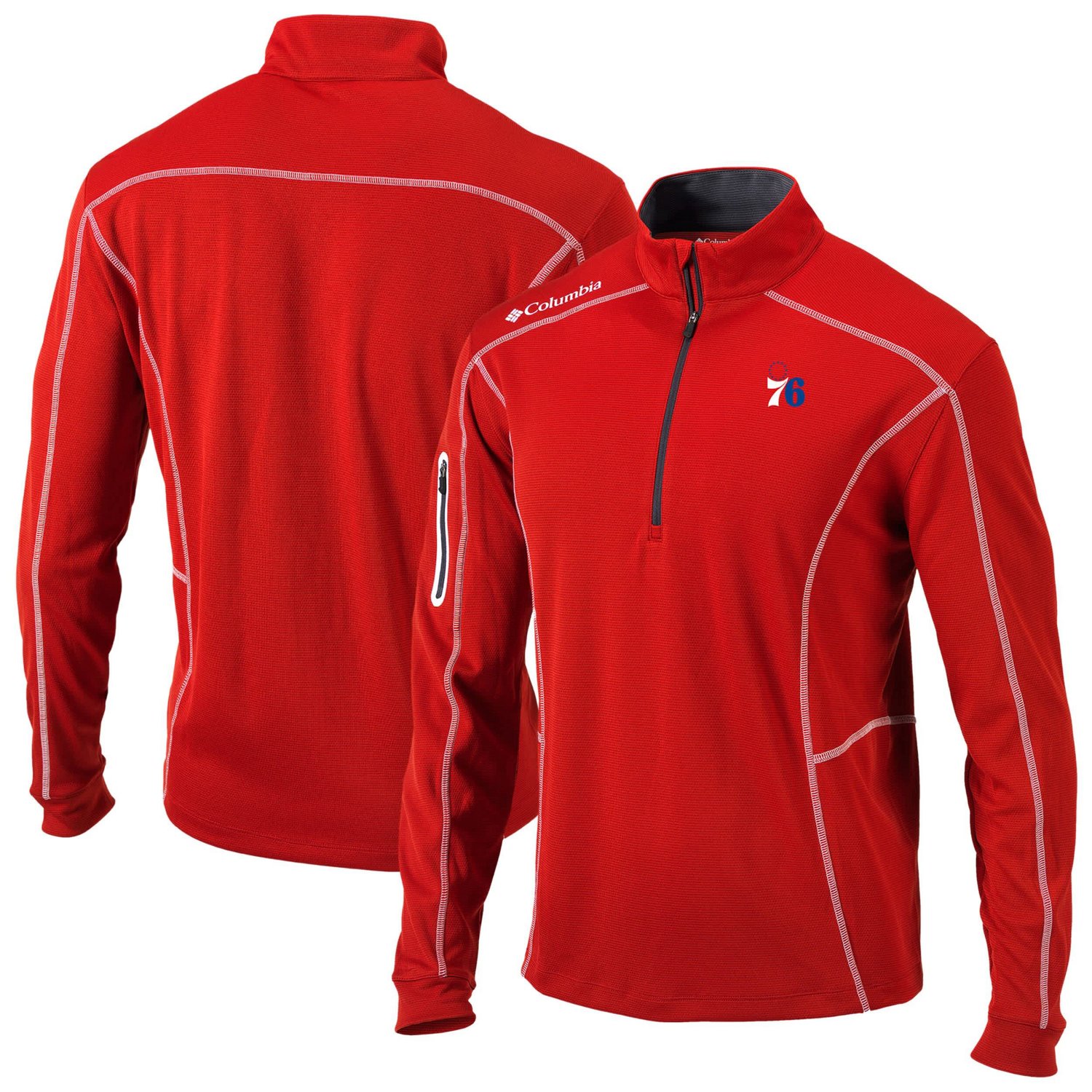 Columbia Philadelphia 76ers Omni-Wick Shotgun Quarter-Zip Jacket