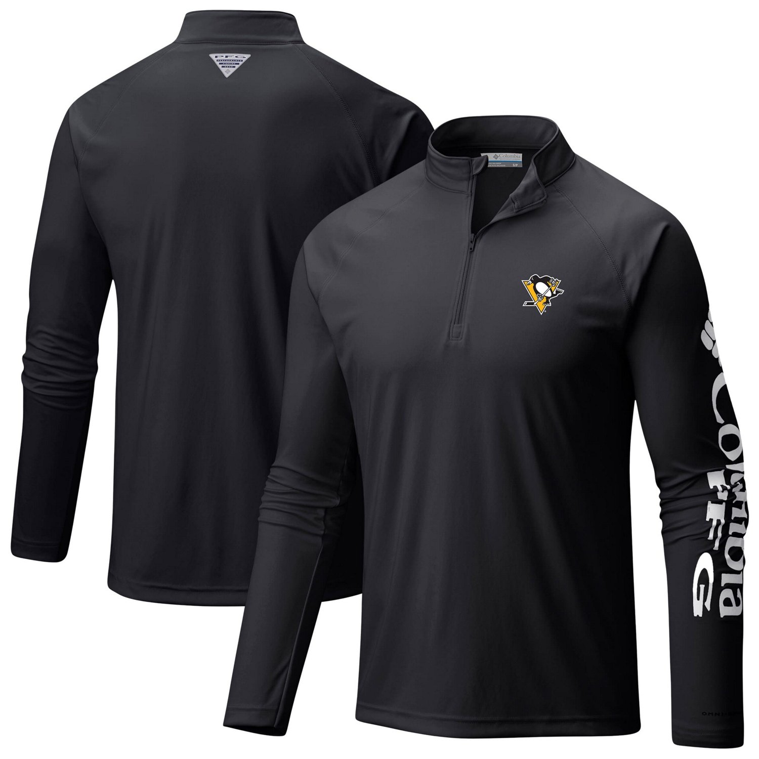 Columbia Pittsburgh Penguins Terminal Tackle Omni-Wick Raglan Quarter-Zip Top