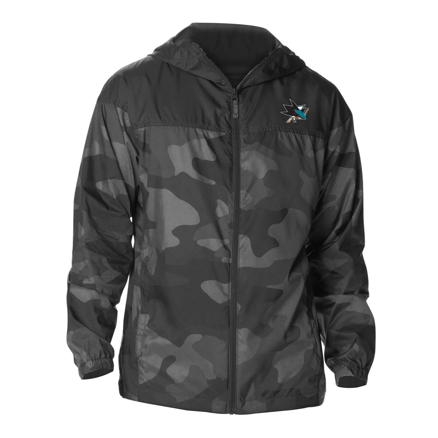 Columbia San Jose Sharks Camo Flash Challenger Omni-Shade Full-Zip Hoodie Windbreaker Jacket - view number 2