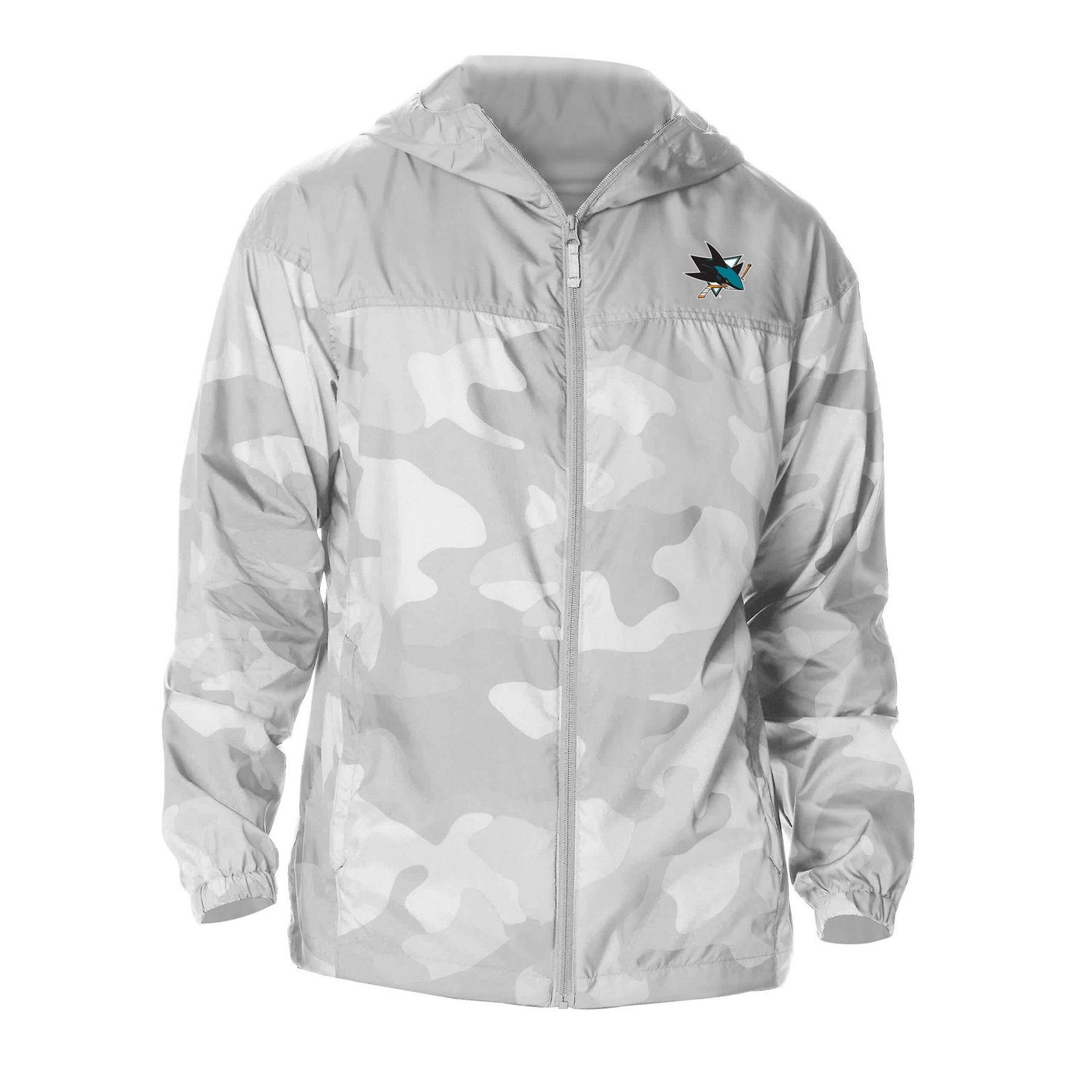 Columbia San Jose Sharks Camo Flash Challenger Omni-Shade Full-Zip Hoodie Windbreaker Jacket - view number 2