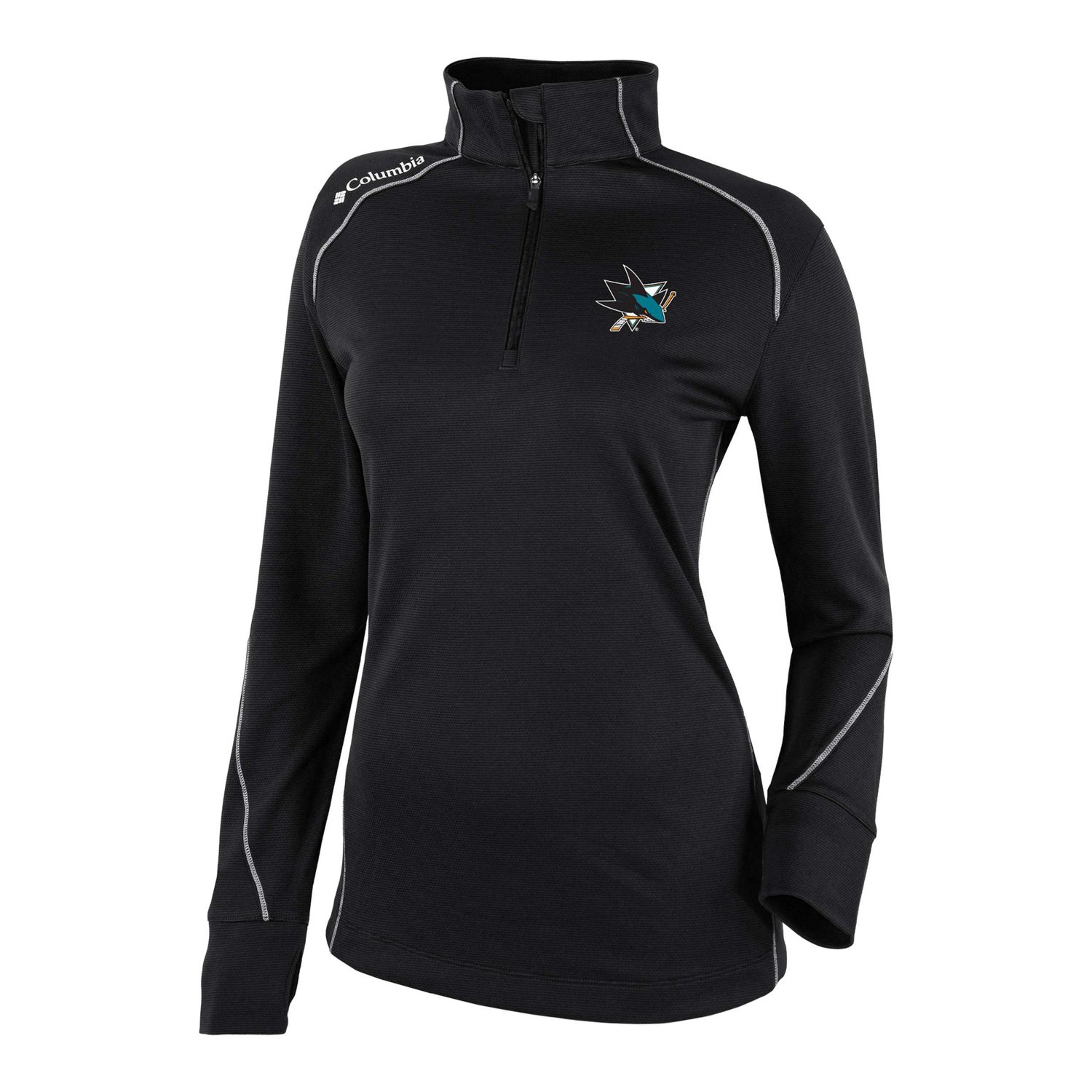 Columbia San Jose Sharks Shotgun Omni-Wick 20 Raglan Quarter-Zip Top