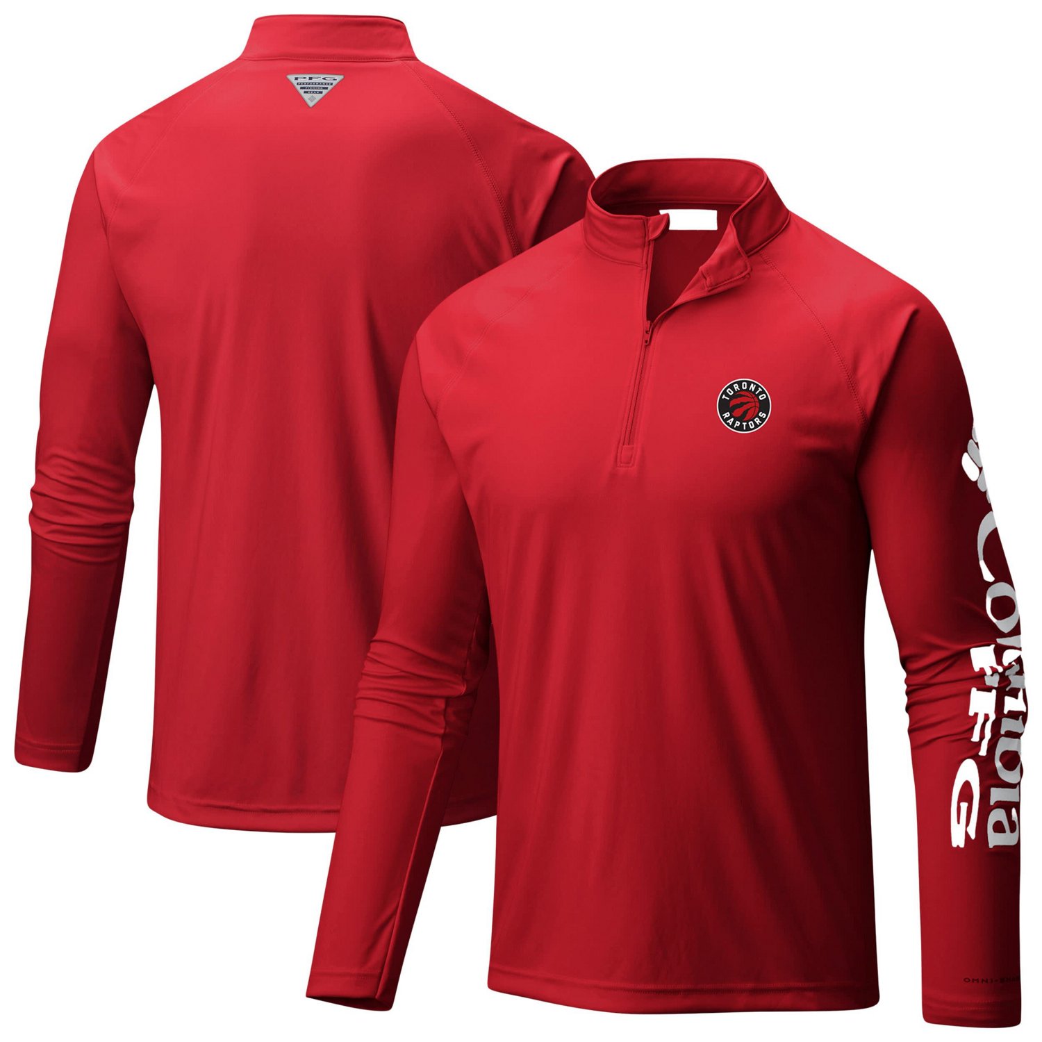 Columbia Sportswear Men's Toronto Raptors Terminal Tackle Raglan Omni-Shade 1/4 Zip Jacket