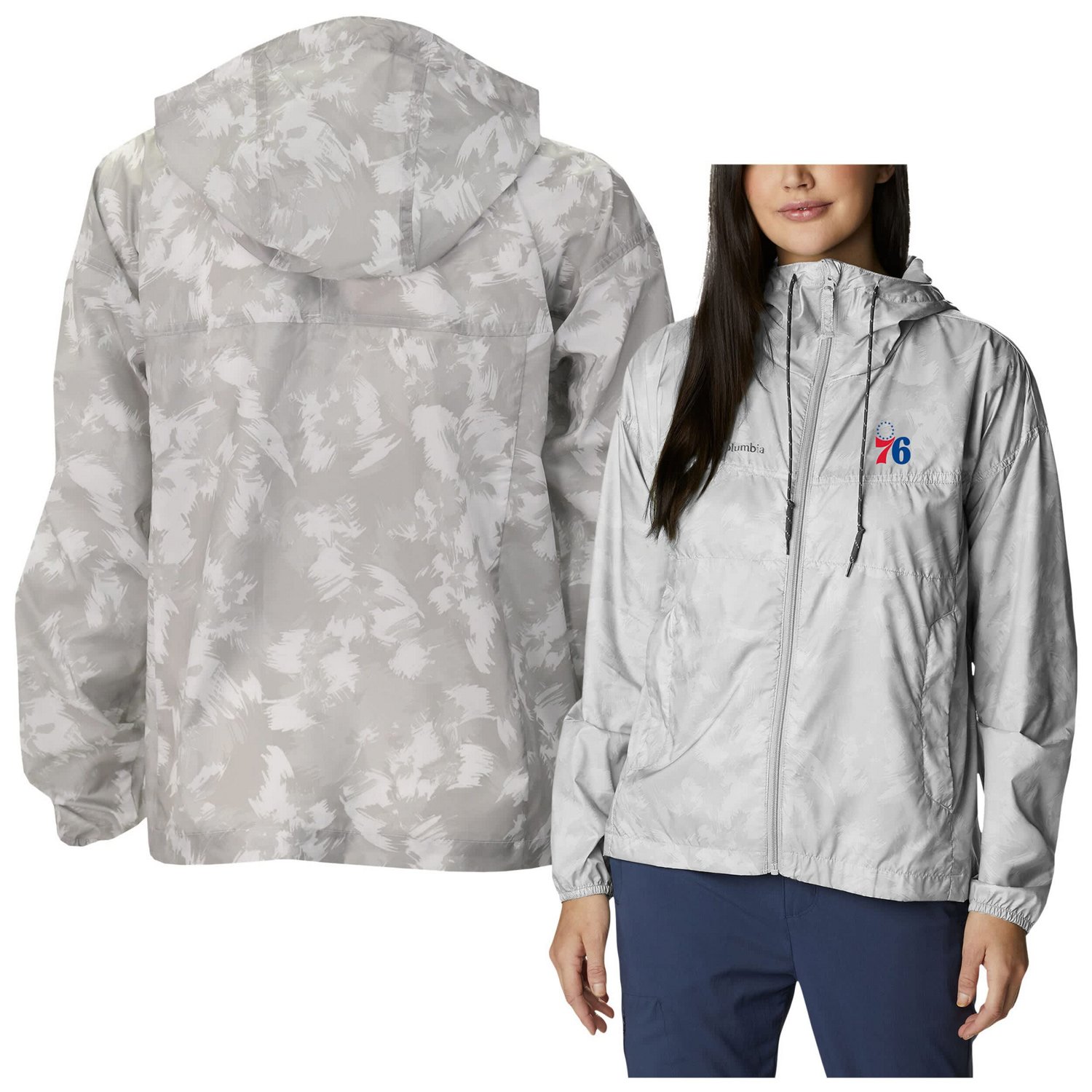 Columbia Sportswear Women's Philadelphia 76ers Flash Challenger Novelty Full Zip Windbreaker Jacket - view number 1