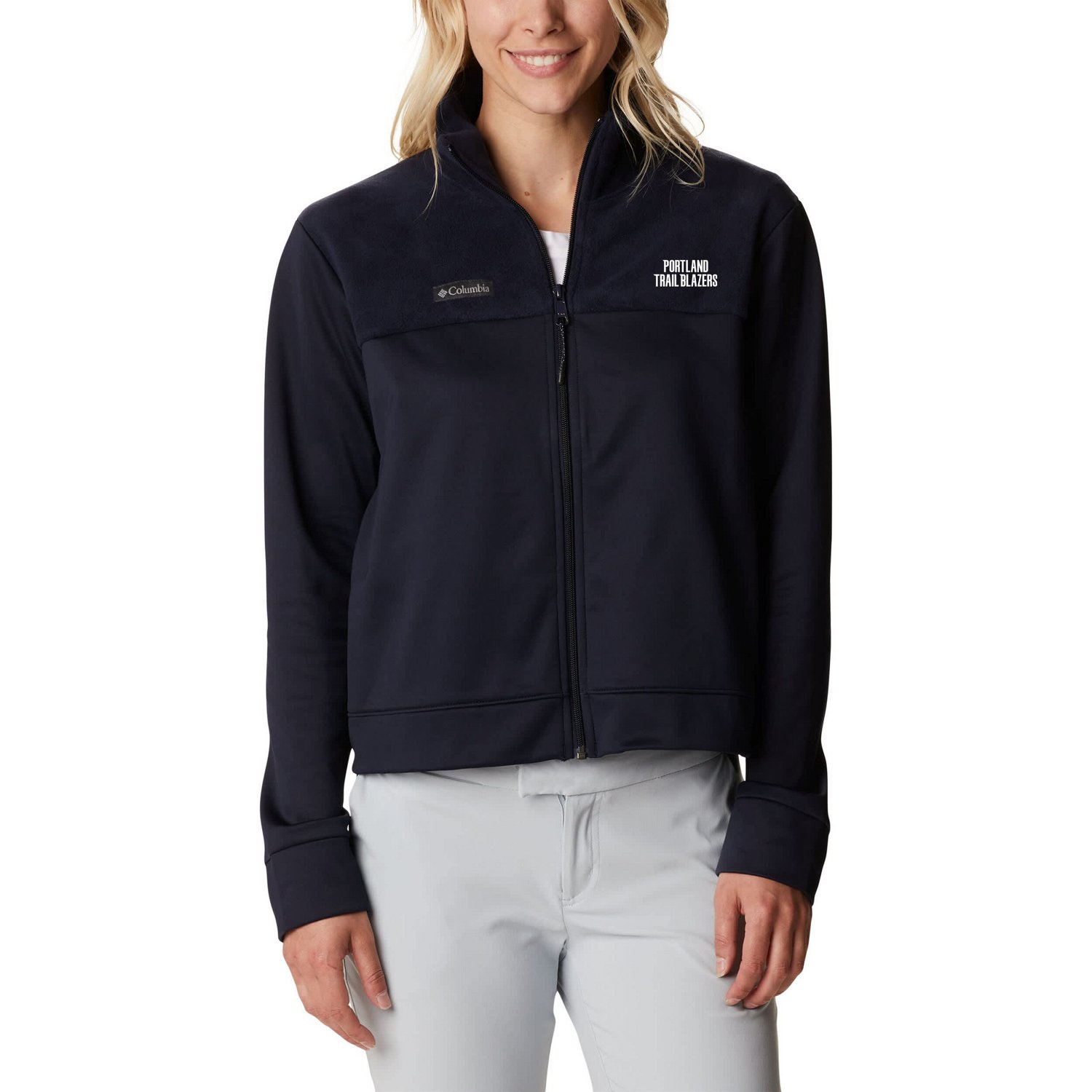 Columbia Sportswear Women's Portland Trail Blazers Omni-Wick Cropped River Fleece Full Zip Jacket