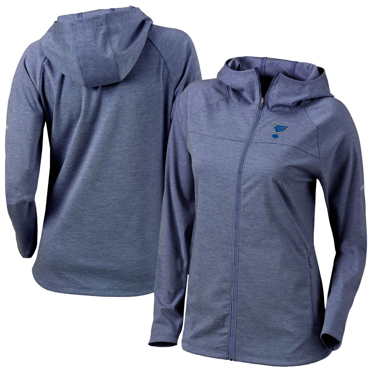 Columbia St Louis Blues Half Shot Omni-Wick Raglan Full-Zip Hoodie