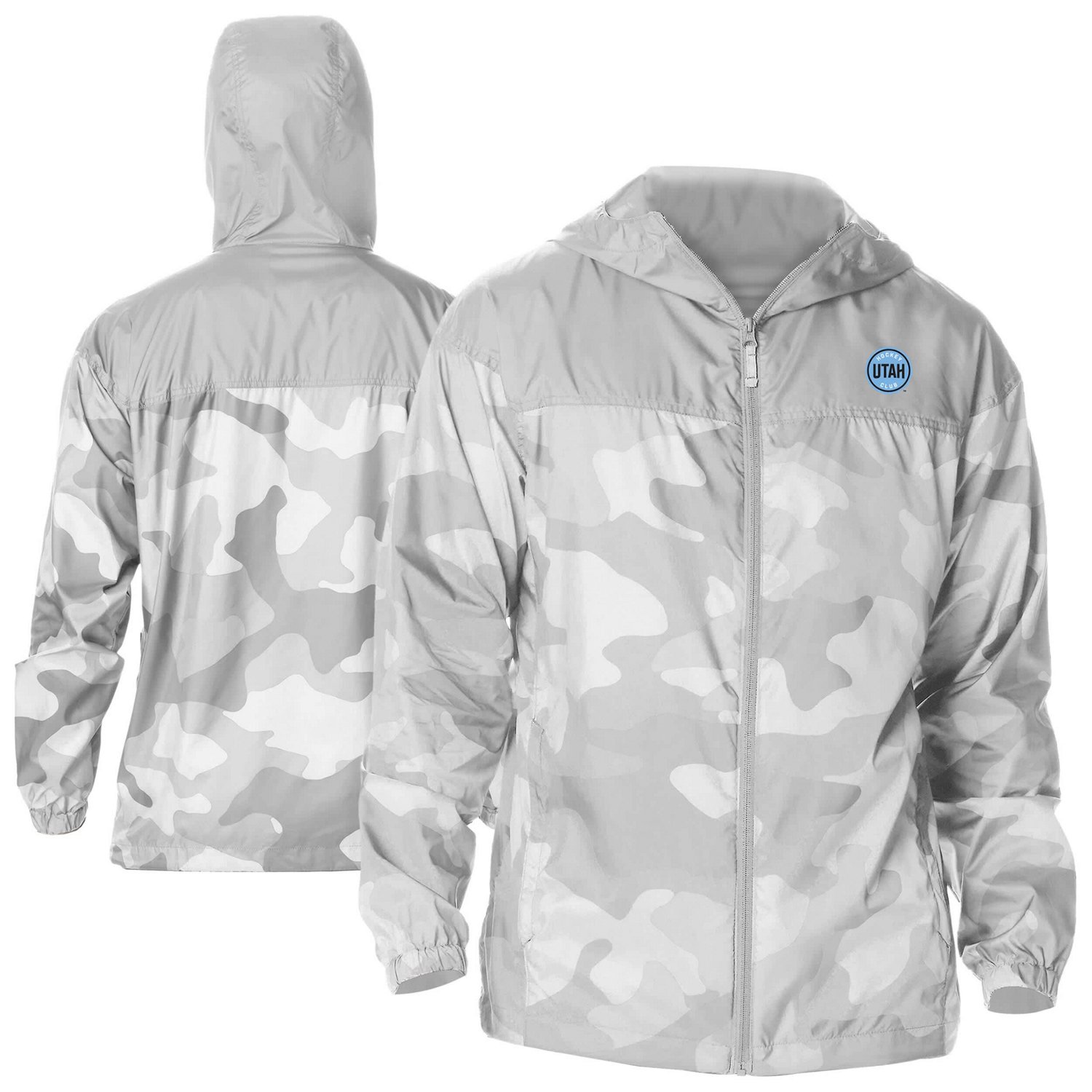 Columbia Utah Hockey Club Camo Flash Challenger Omni-Shade Full-Zip Hoodie Windbreaker Jacket - view number 1