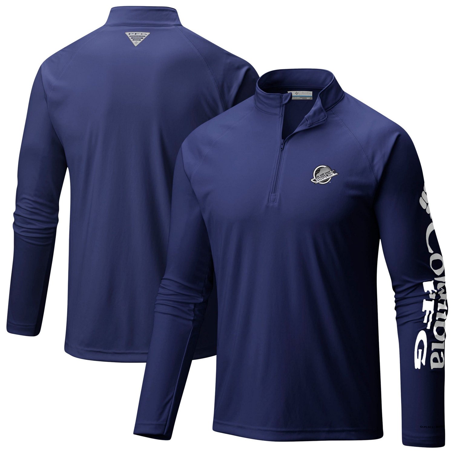 Columbia Vancouver Canucks Terminal Tackle Omni-Wick Raglan Quarter-Zip Top