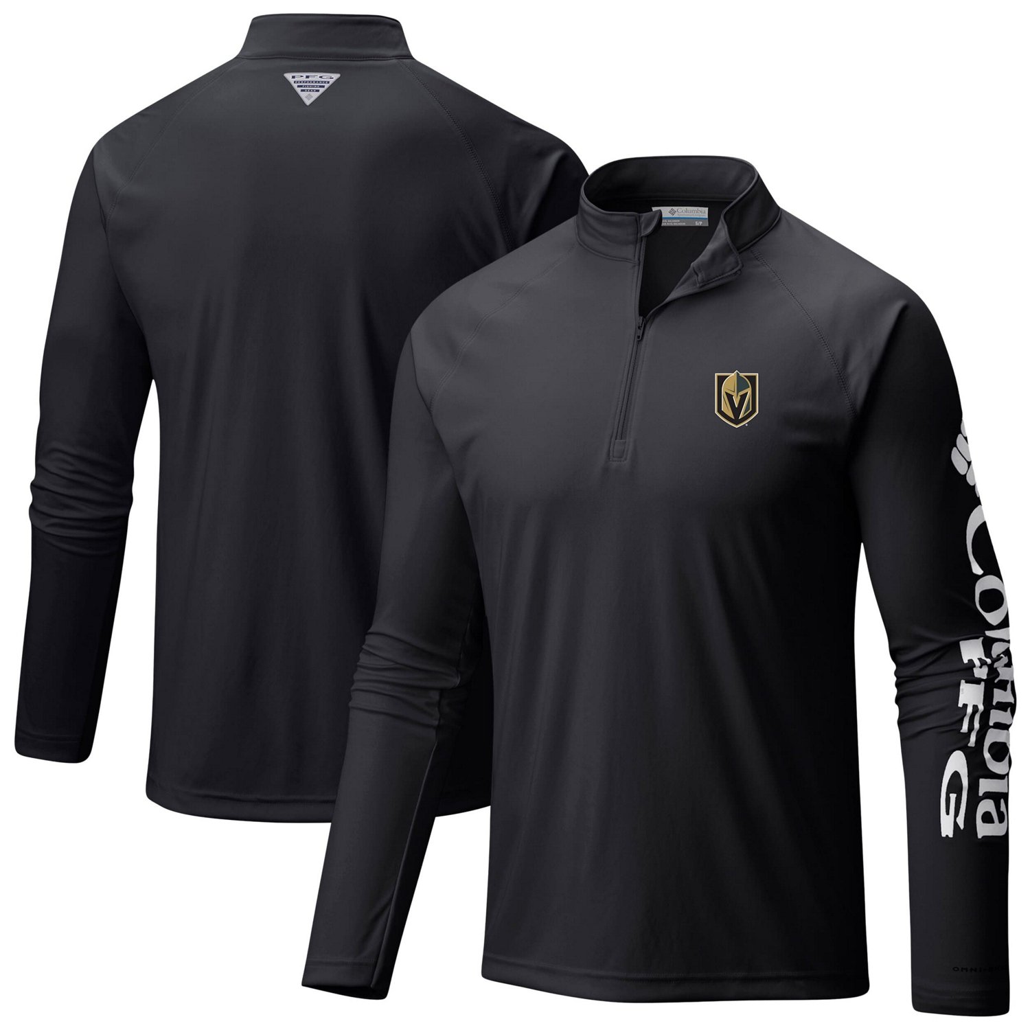 Columbia Vegas Golden Knights Terminal Tackle Omni-Wick Raglan Quarter-Zip Top