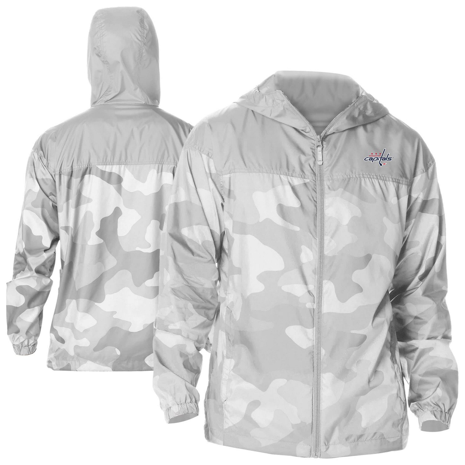 Columbia Washington Capitals Camo Flash Challenger Omni-Shade Full-Zip Hoodie Windbreaker Jacket                                 - view number 1