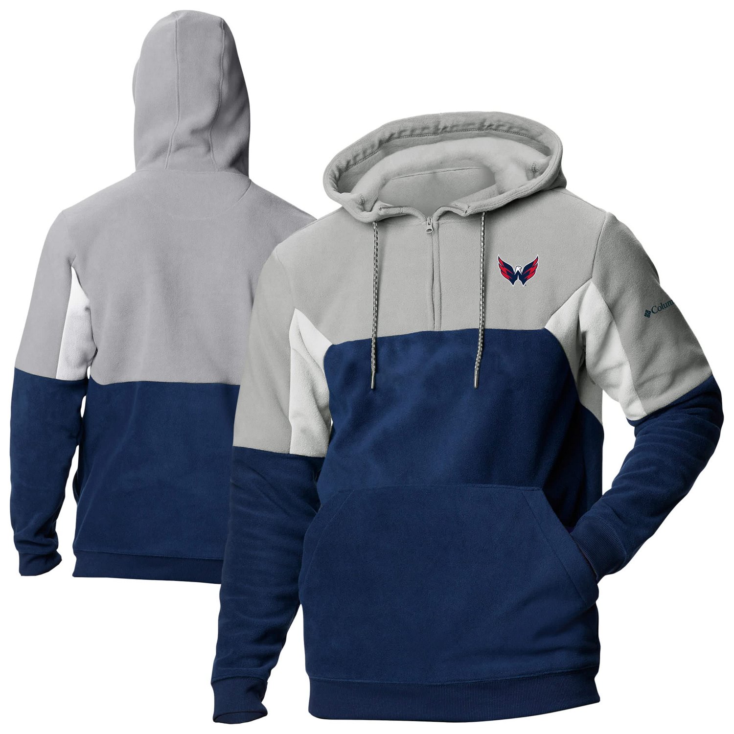 Columbia Washington Capitals Lodge Fleece Quarter-Zip Hoodie                                                                     - view number 1