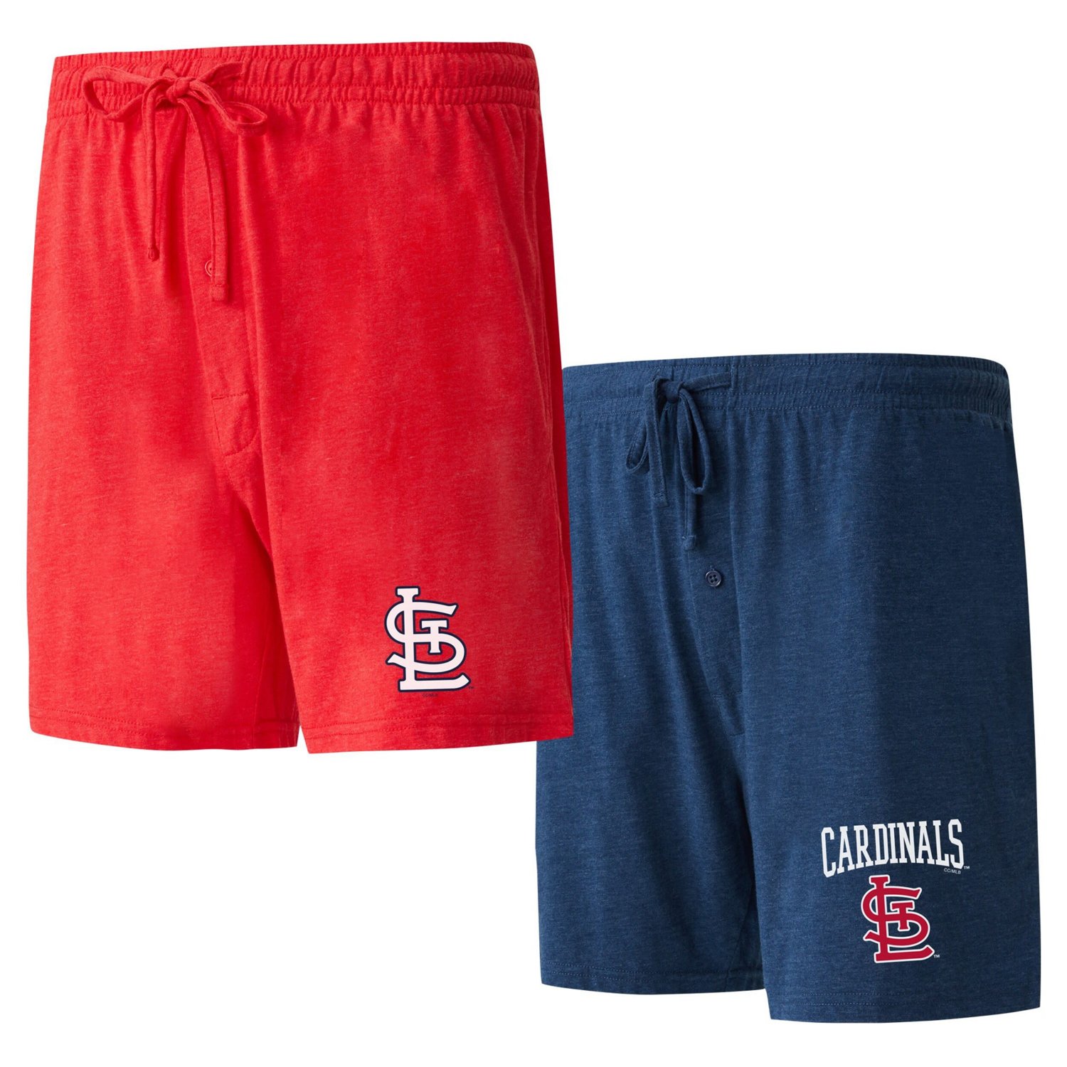 Concepts Sport Navy St Louis Cardinals Two-Pack Meter Sleep Shorts                                                              