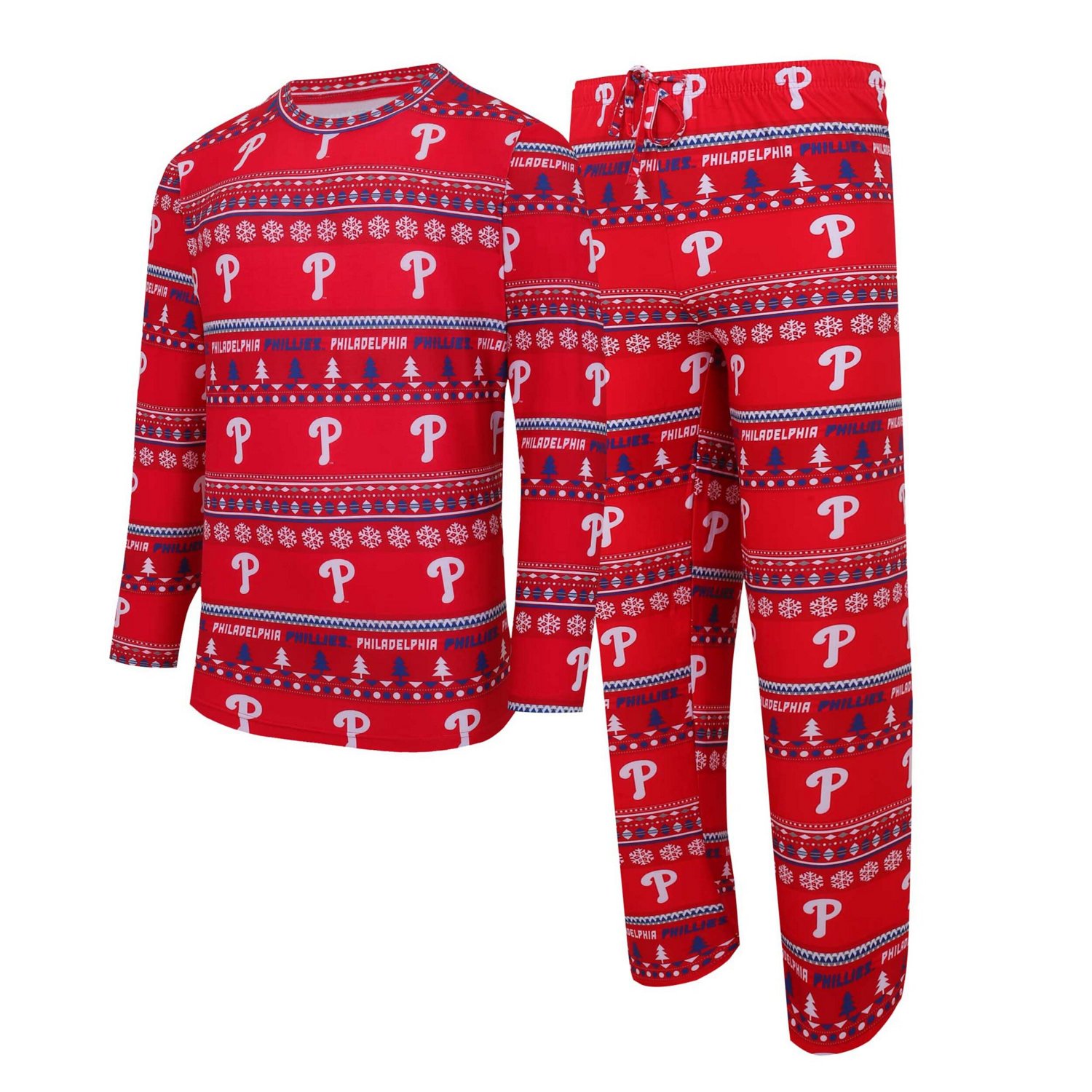 Concepts Sport Philadelphia Phillies Knit Ugly Sweater Long Sleeve Top  Pants Set - view number 1