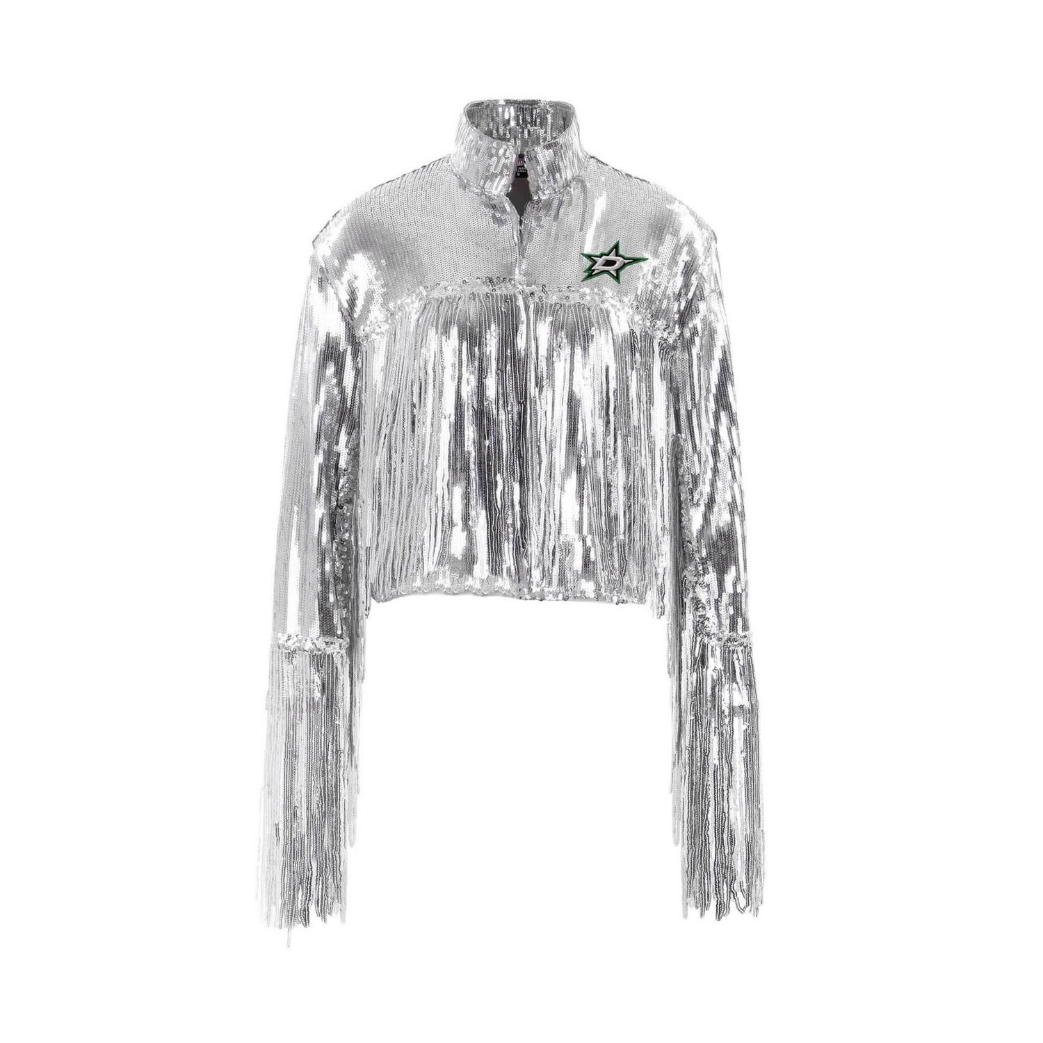 Cuce Dallas Stars Cropped Sequin Fringe Blazer                                                                                   - view number 2