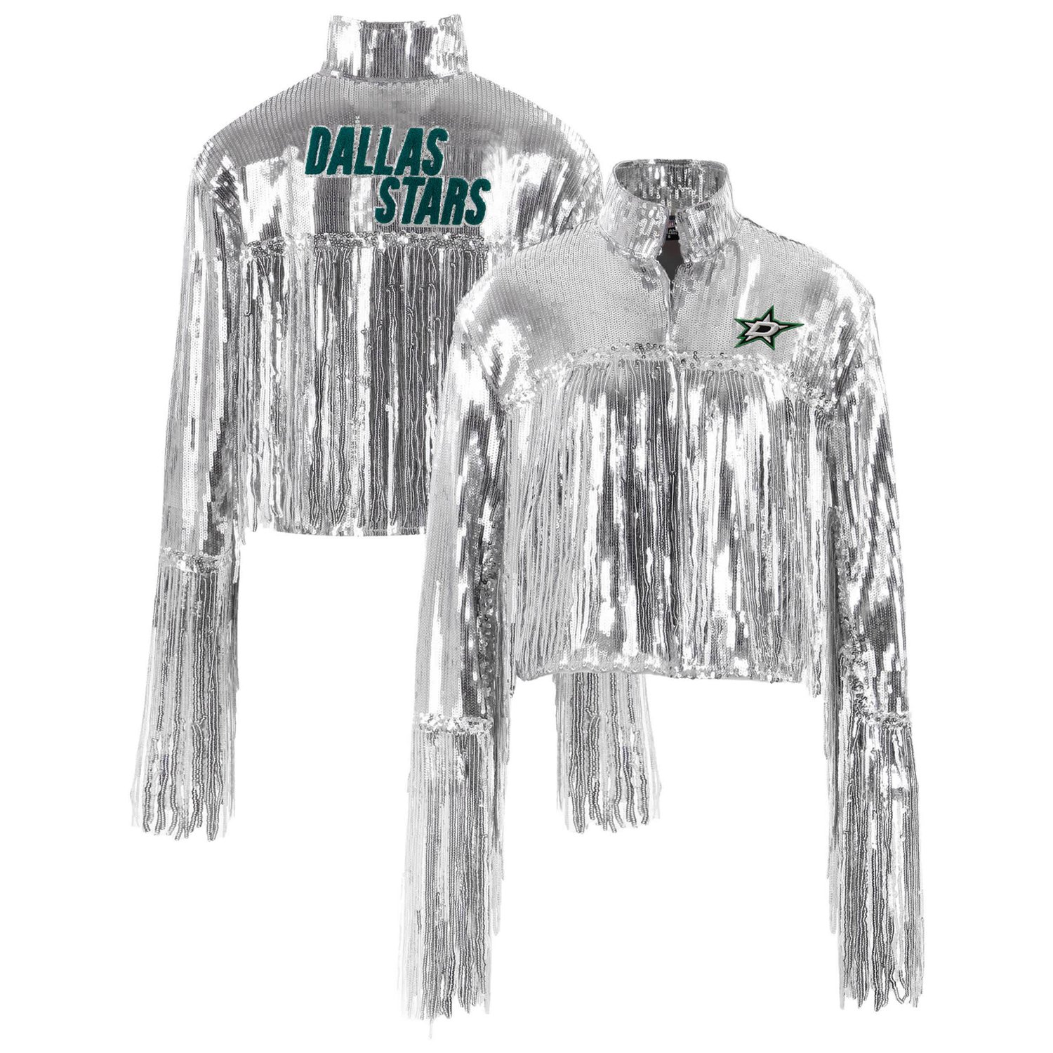 Cuce Dallas Stars Cropped Sequin Fringe Blazer                                                                                   - view number 1