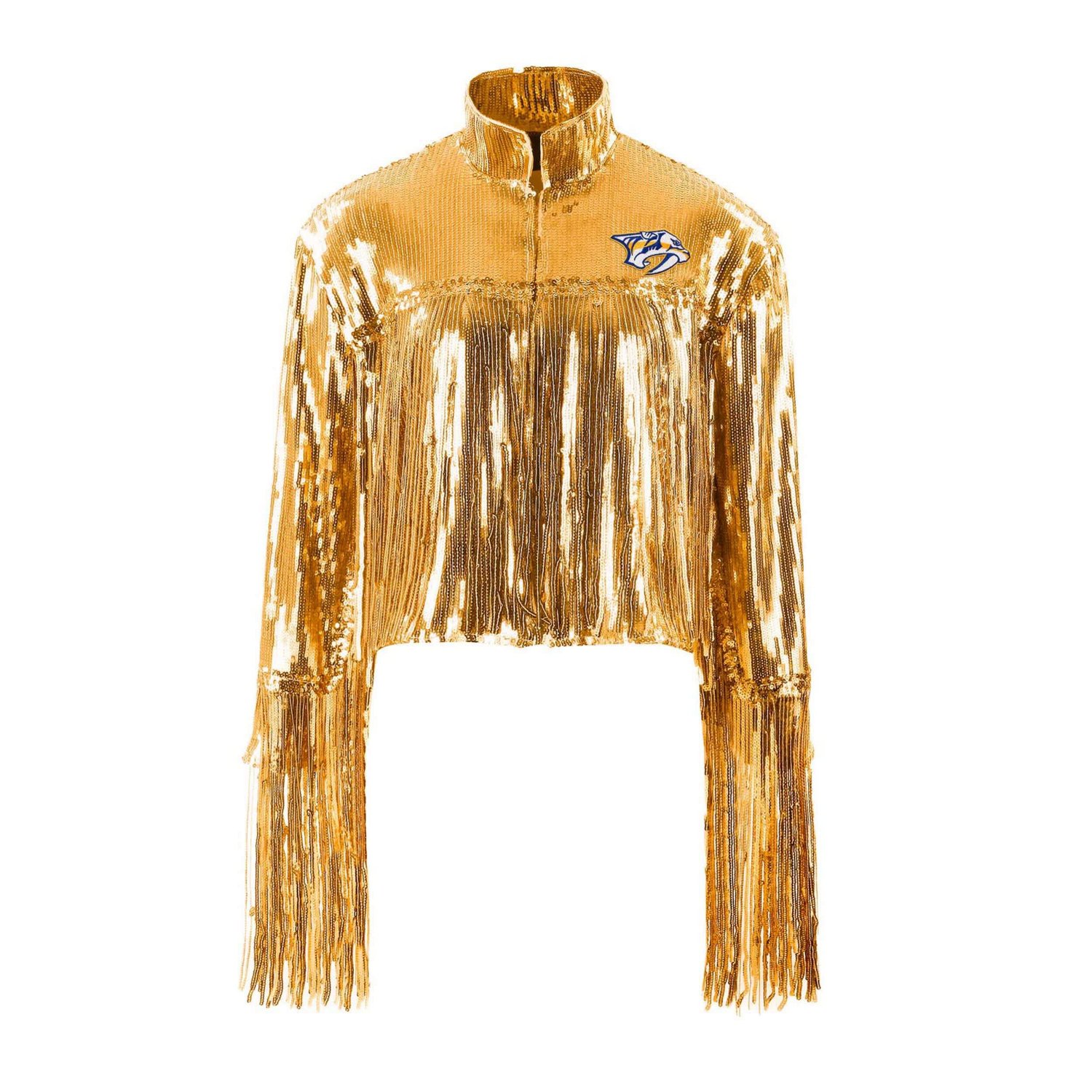 Cuce Nashville Predators Cropped Sequin Fringe Blazer                                                                            - view number 2