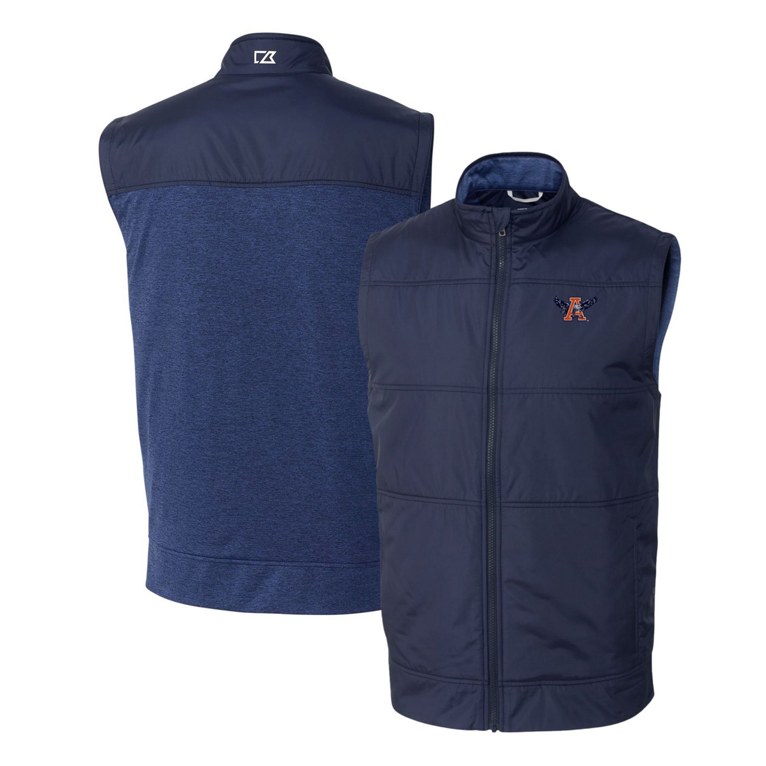 Cutter  Buck Auburn Tigers Vault Stealth Hybrid Quilted Full-Zip Windbreaker Vest                                                - view number 1