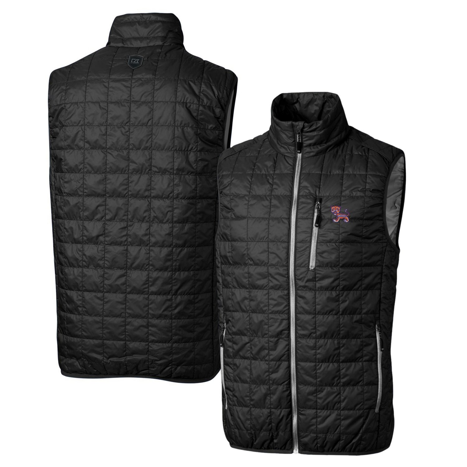 Cutter  Buck Clemson Tigers Primary Team Logo Rainier PrimaLoft Eco Insulated Full-Zip Puffer Vest - view number 1