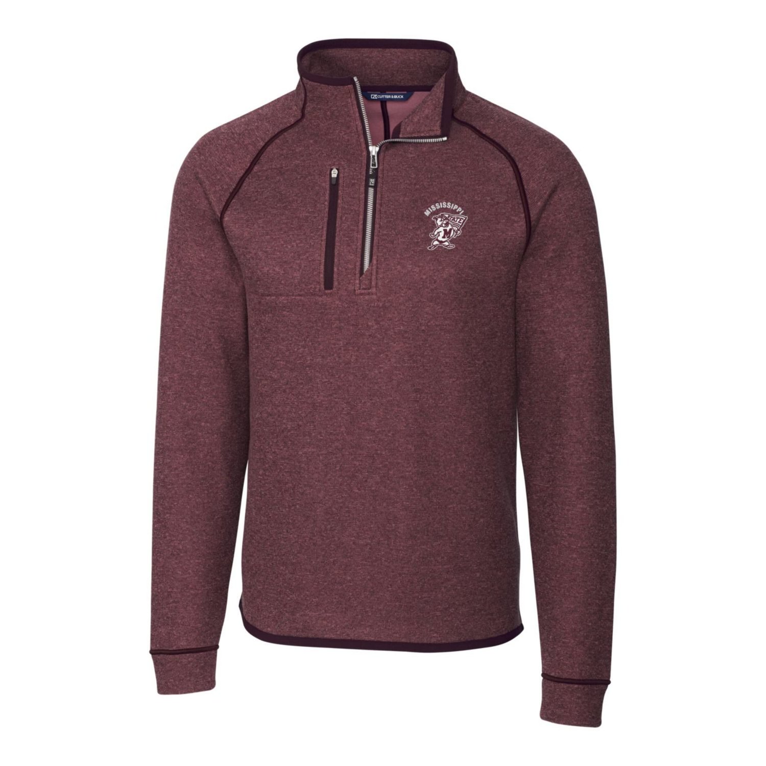 Cutter  Buck Mississippi State Bulldogs Mainsail Sweater-Knit Half-Zip Pullover Jacket                                           - view number 2