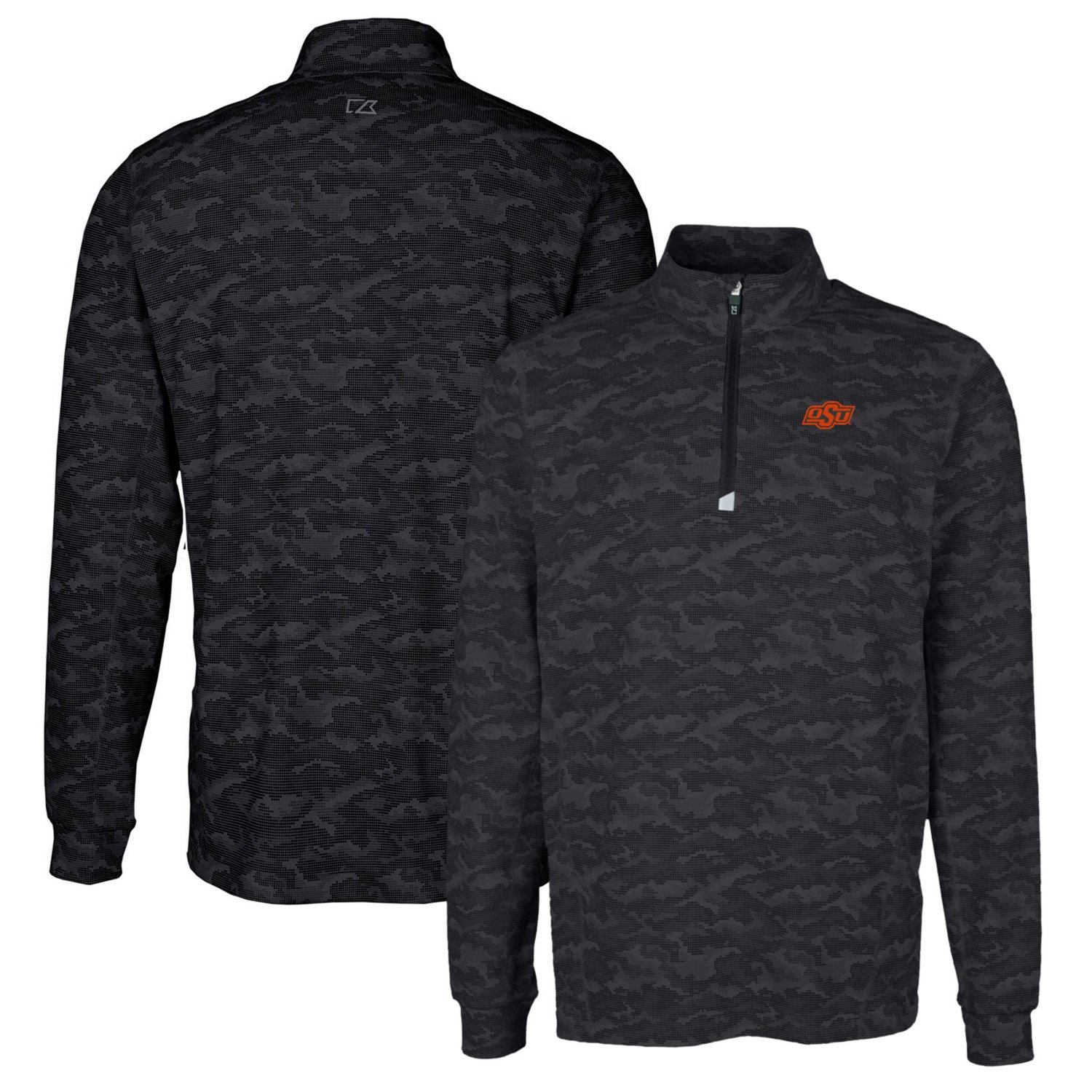 Cutter  Buck Oklahoma State Cowboys Traverse Camo Print Stretch Quarter-Zip Pullover Top                                         - view number 1