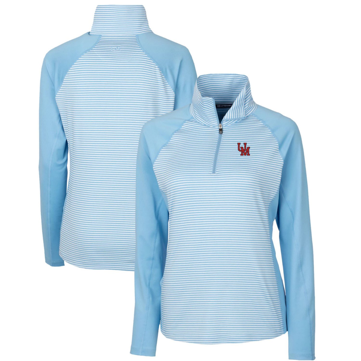 Cutter  Buck Ole Miss Rebels Forge Tonal Stripe Stretch Half-Zip Pullover Top