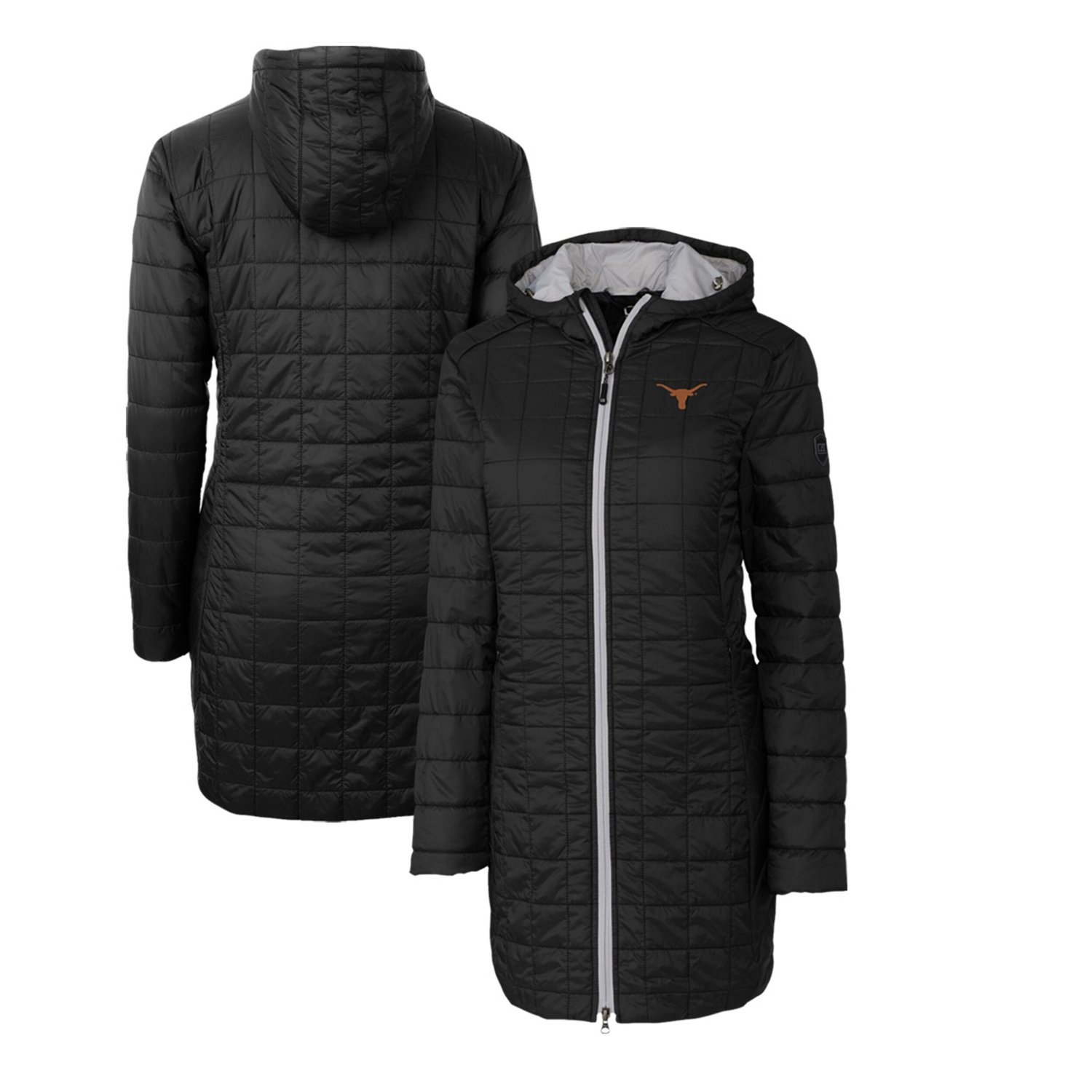 Cutter  Buck Texas Longhorns Rainier Primaloft Eco Hooded Long Coat                                                              - view number 1