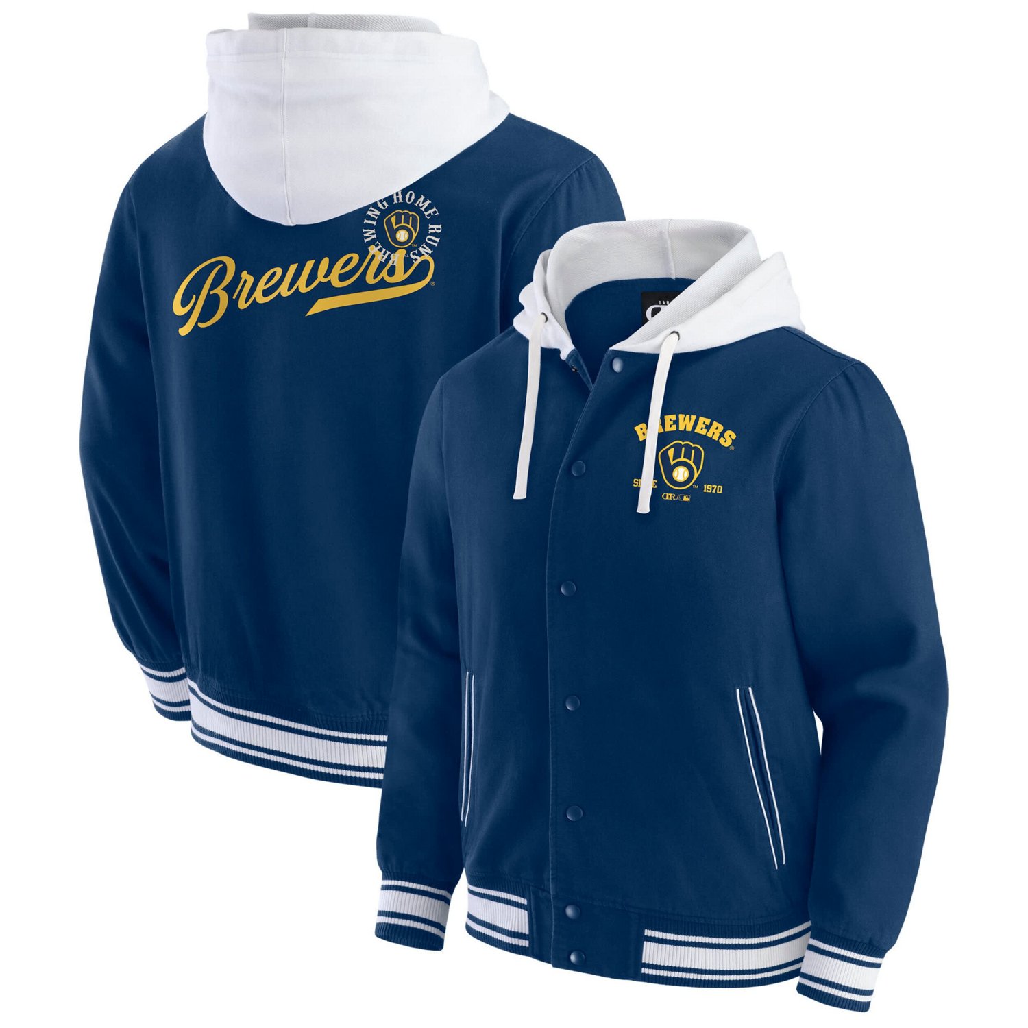 Darius Rucker Collection by Fanatics Milwaukee Brewers Full-Snap Hooded Jacket - view number 1