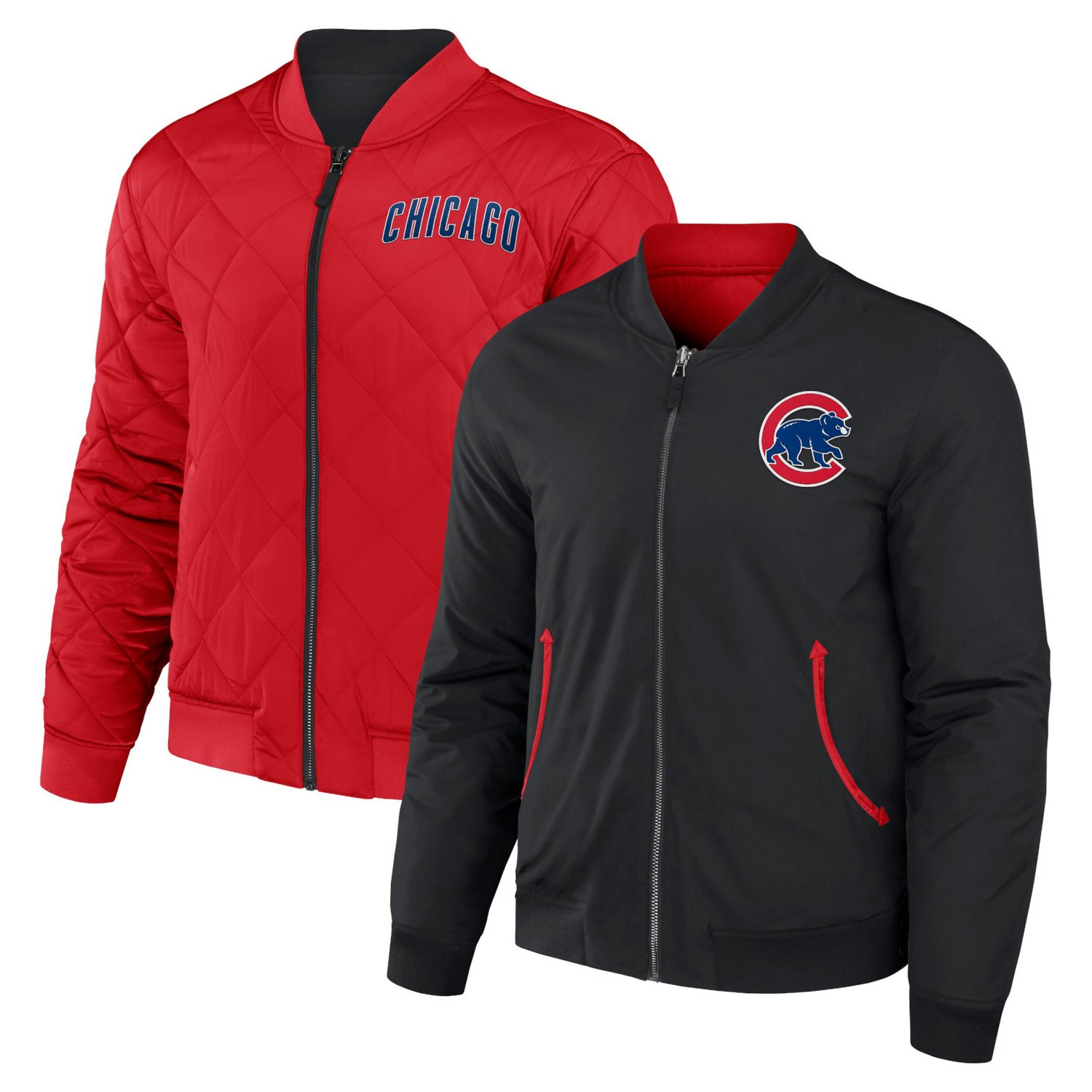 Darius Rucker Collection by Fanatics Red Chicago Cubs Reversible Full-Zip Bomber Jacket