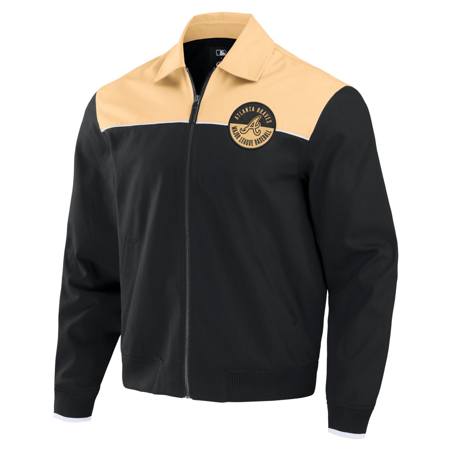 Darius Rucker Collection by Fanatics Tan Atlanta Braves Canvas Bomber Full-Zip Jacket - view number 2